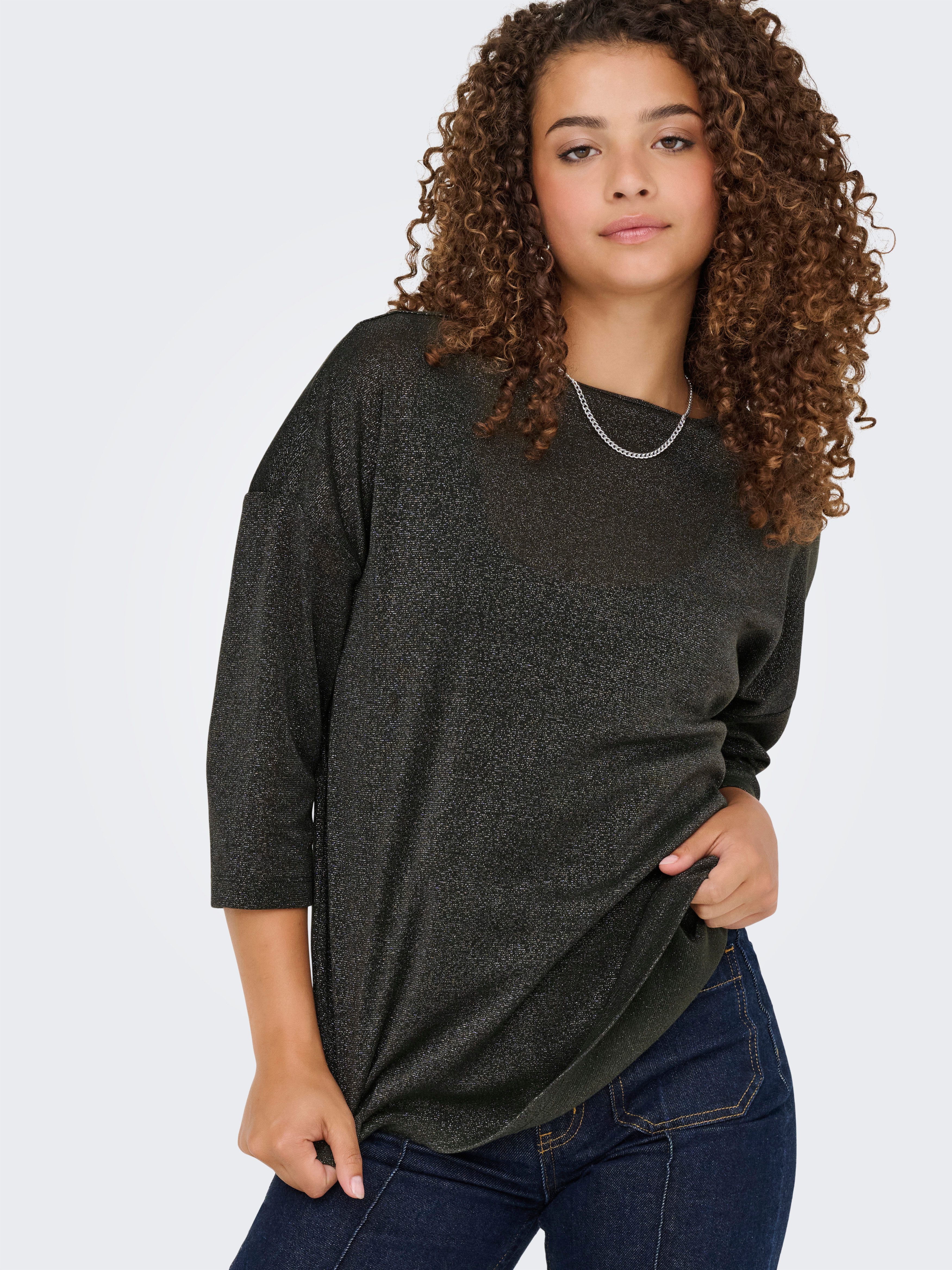 ONLY 3/4-Arm-Shirt ONLSILVERY GLAMOUR LUREX 3/4 TOP JRS mit Glitzer-Effekt günstig online kaufen