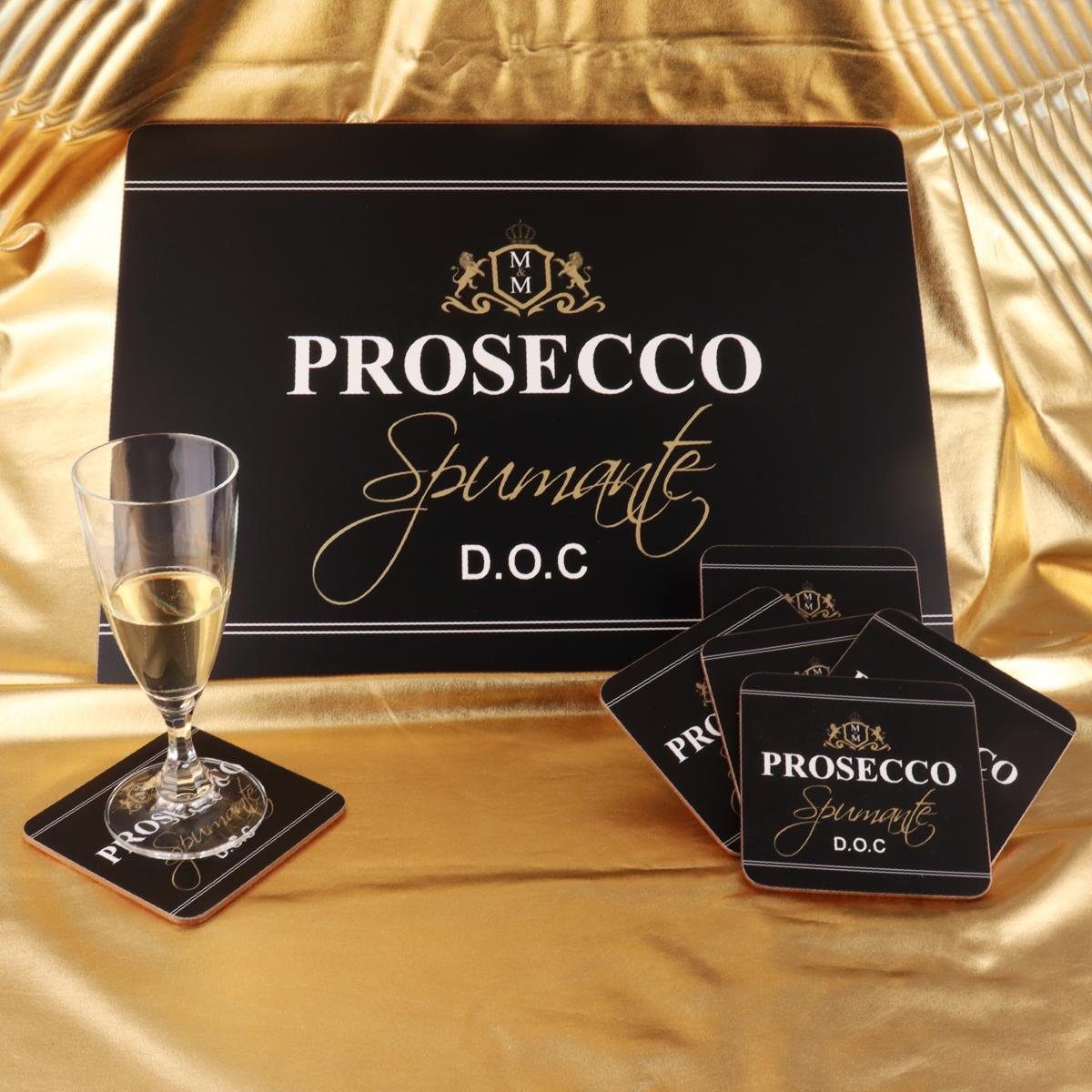 feuchtem 6er Prosecco Mars & Tuch More mit für Spumante, Mars Glas-Untersetzer-Set Glasuntersetzer Zubehör & 6-tlg., abwischbar Set, 6-teiliges Trinkgefäße, More