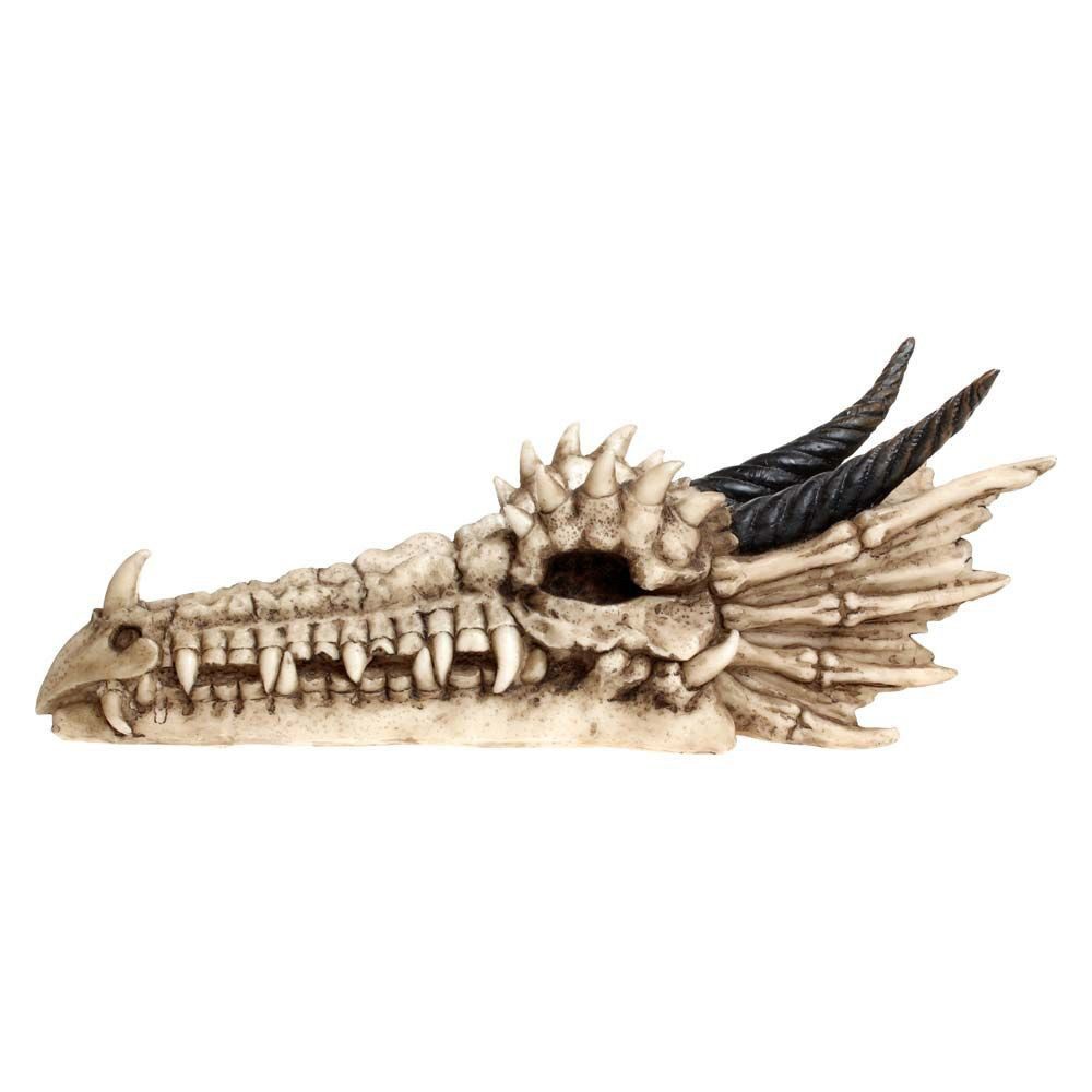 Figuren Shop GmbH Räucherstäbchen-Halter Drachen Schädel Räucherhalter - Fantasy Räucherstäbchen-Halter