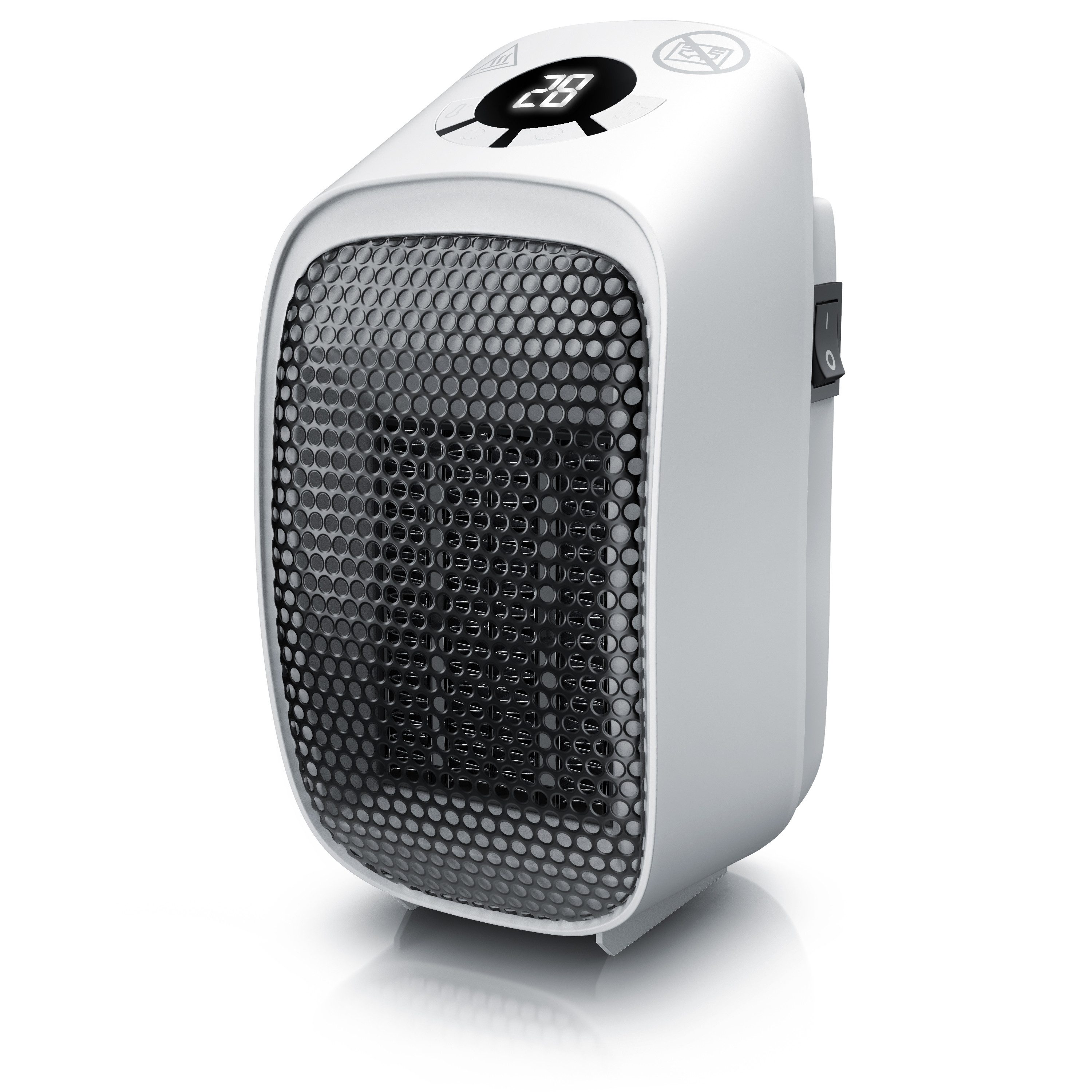 Brandson Keramikheizlüfter Steckdosen Mini Heizlüfter, Mini Keramikheizgerät, Temperaturregelung, 400 W, Timer & Überhitzungsschutz, für Bad und Schlafzimmer geeignet, 400W