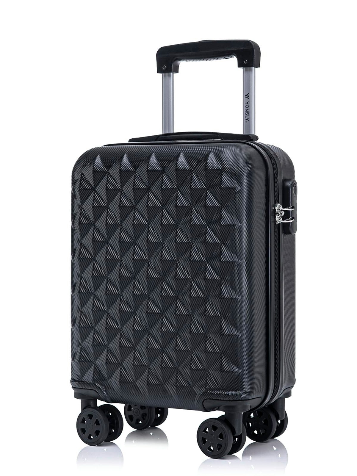 YONSLY Hartschalen-Trolley Reisekoffer Trolley Hartschalenkoffer Rollkoffer mit 4 Rollen, 4 Rollen, ABS und Aluminium, Zahlenschloss, 360°-Doppelrollen, Gummigriff