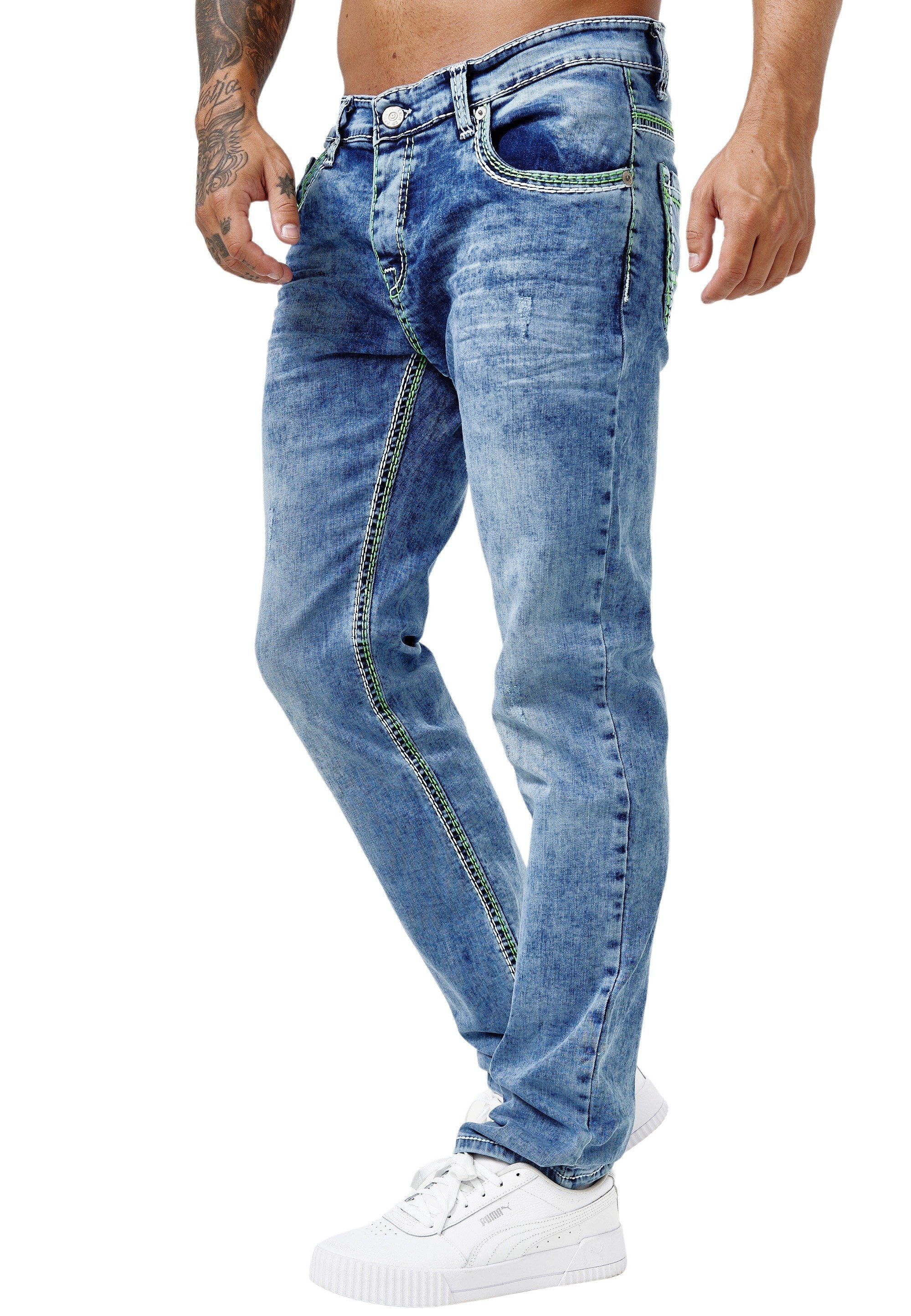 Code47 Regular-fit-Jeans Herren Fit Männer Straight Denim Jeans Regular Hose Designerjeans