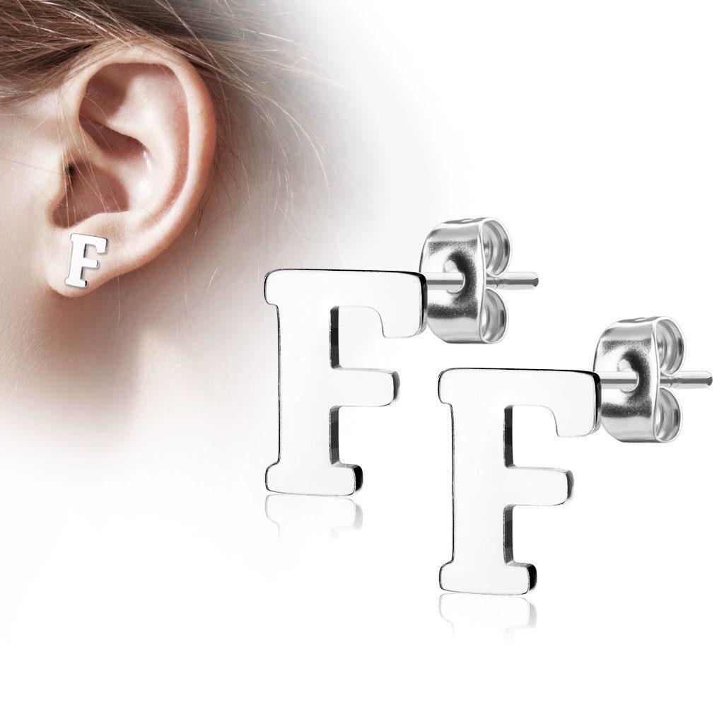 Taffstyle Paar Ohrstecker Ohrringe Buchstaben Alphabet Edelstahl Silber Ohr günstig online kaufen