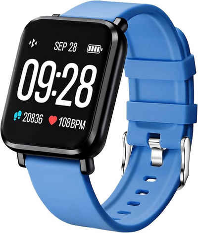 Tipmant Smartwatch (1,4 Zoll, Android iOS), Herren Fitnessuhr mit Pulsmesser Stoppuhr Wasserdicht IP68 Sportuhr