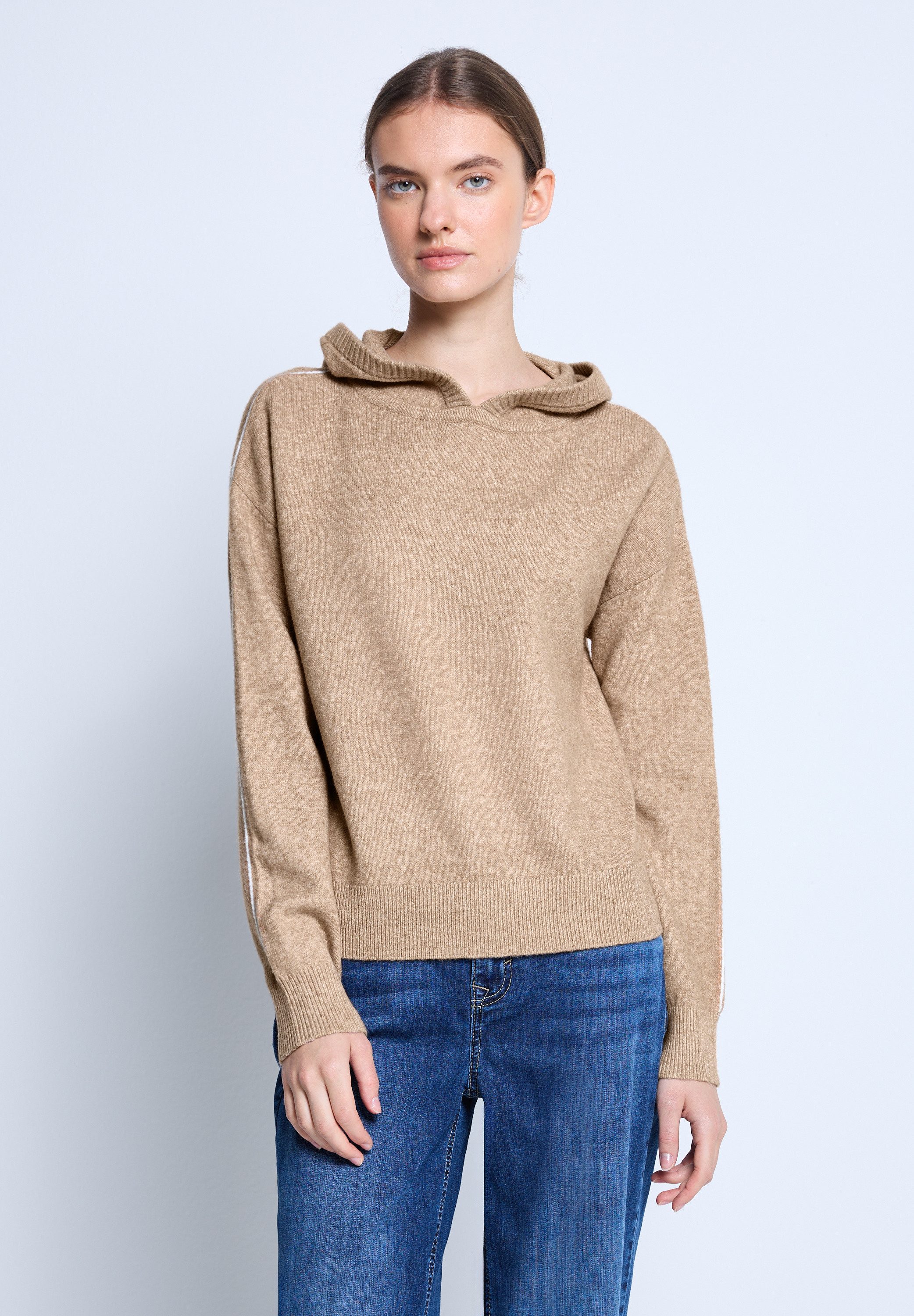 STREET ONE STUDIO Kapuzenpullover mit Galon-Streifen