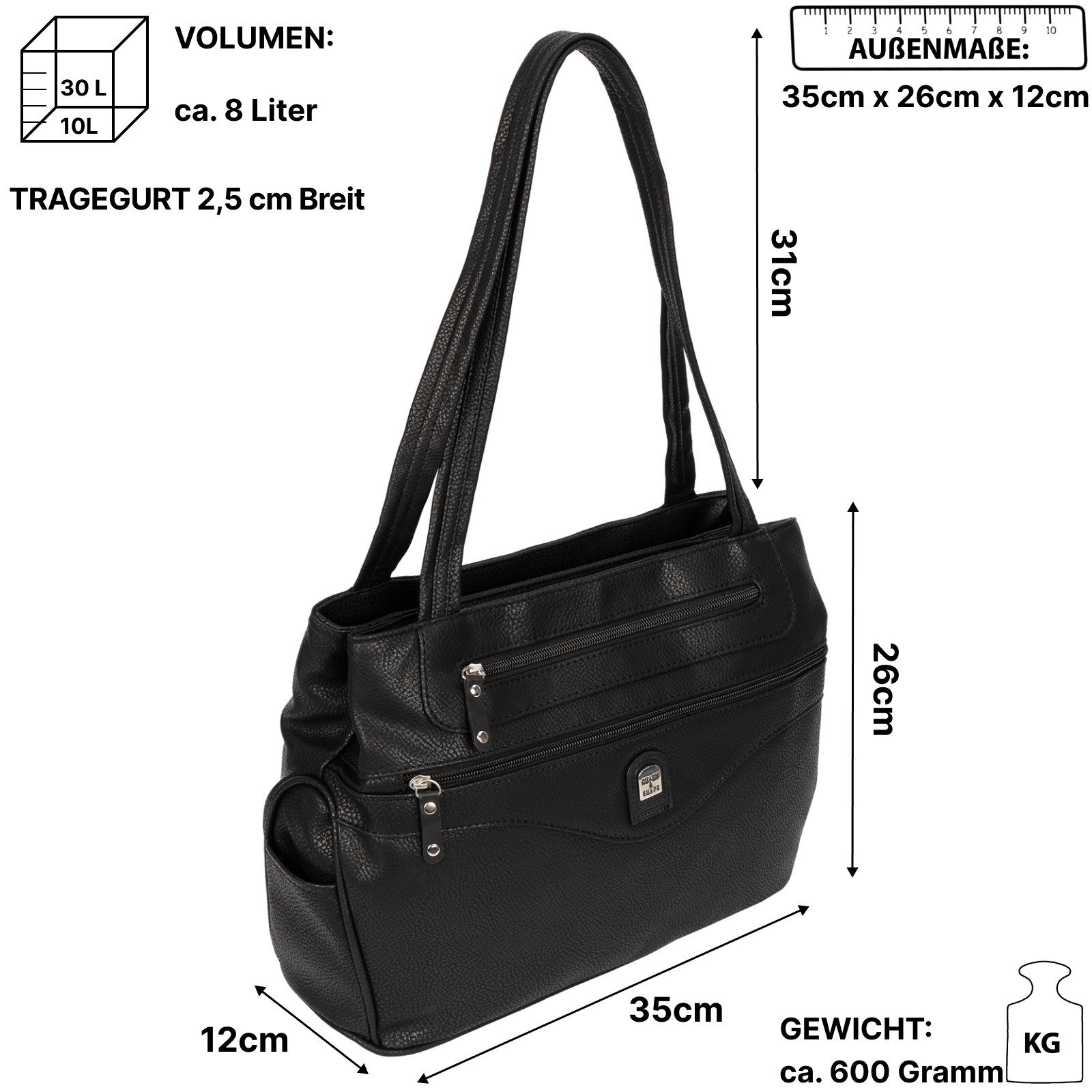 EAAKIE Umhängetasche Damen Tasche Schultertasche Umhängetasche Leder Optik Handtasche, als Schultertasche,Shopper,Handtasche tragbar – Bild 2 von 5