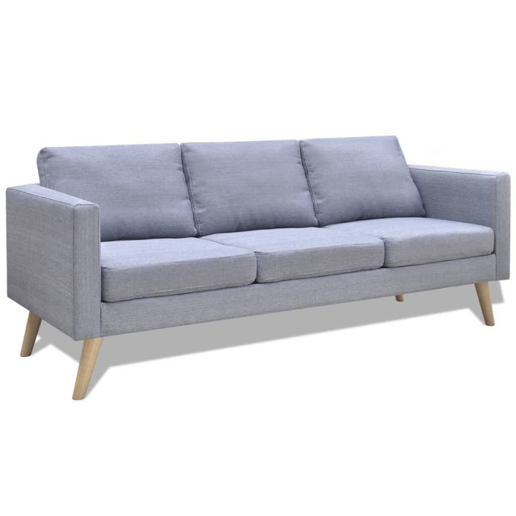 ZMH Sofa Sofa 3-Sitzer Stoff Hellgrau