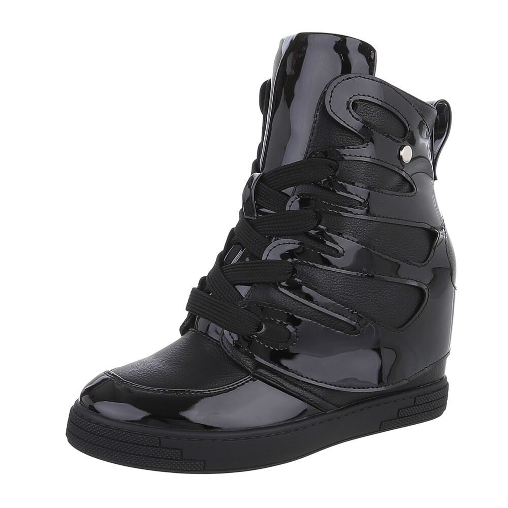 Ital-Design Damen High-Top Freizeit Schnürstiefelette (87108916) Keilabsatz günstig online kaufen