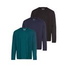Man's World Langarmshirt neue Farbe ! (3er-Pack) Langarm, unifarben, aus Baumwolle, im 3er-Pack
