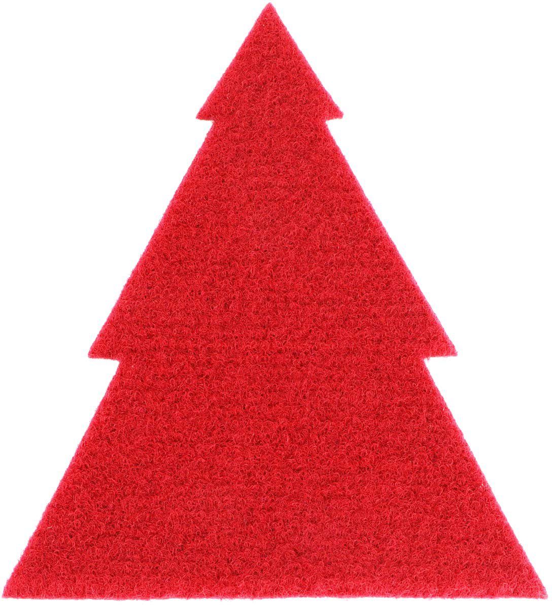 Tannenbaum, rot, Primaflor-Ideen ideal Textil, Untersetzer (Set, 4-St), als in Weihnachtsdeko oder Besteckunterlage, Tischdeko Platzset,