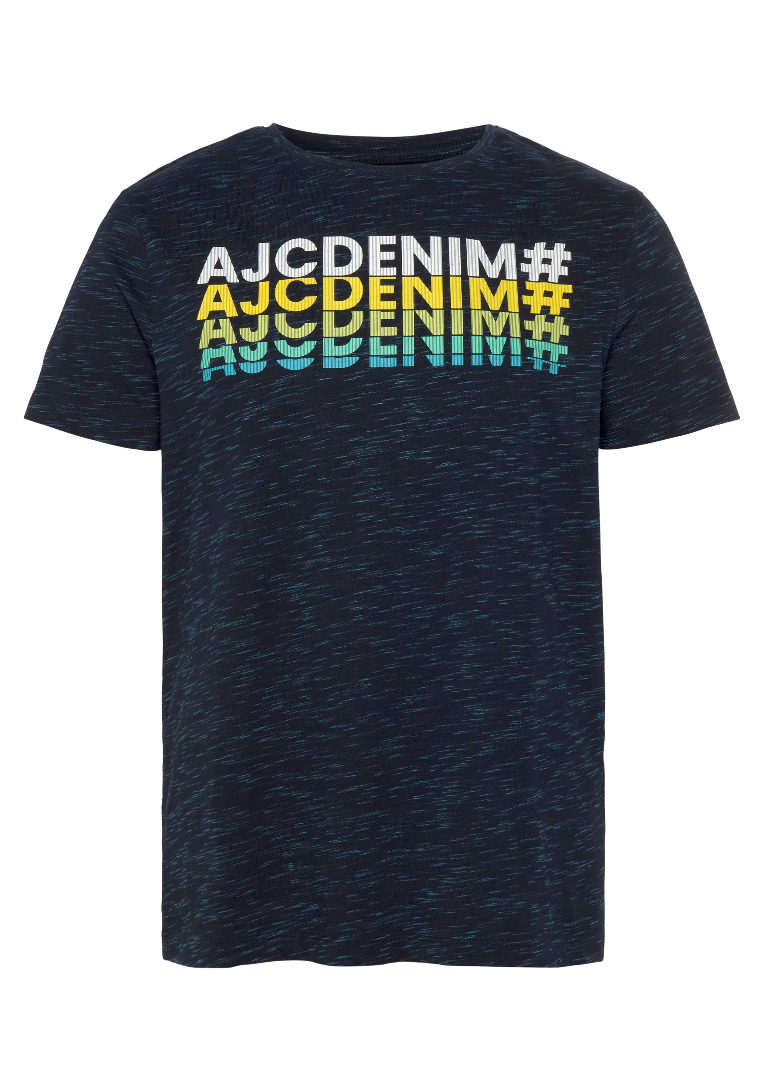 T-Shirt marine AJC Logoprint modischem mit