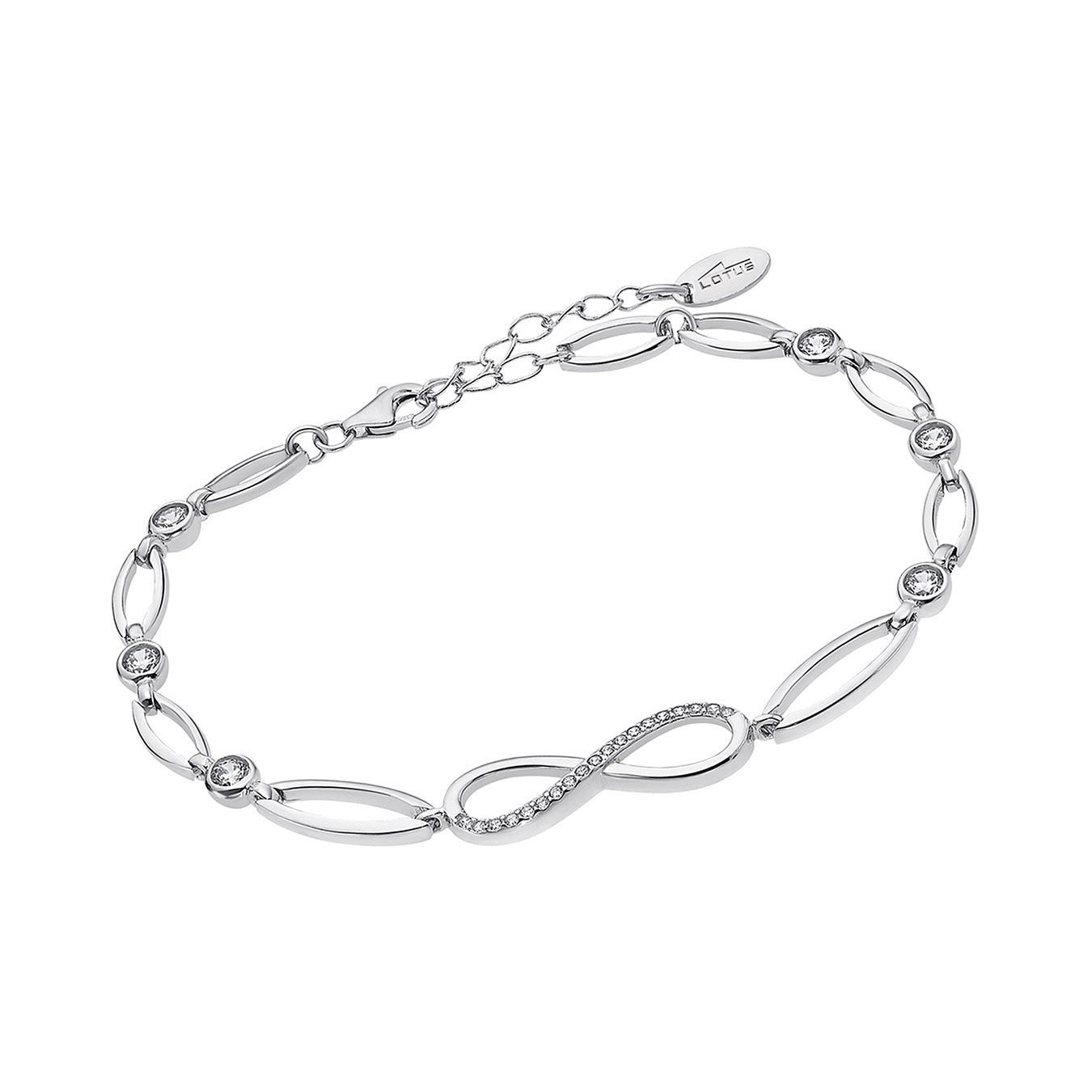 LOTUS SILVER Silberarmband LOTUS Silver Unendlich Armbänder (Armband), Armband Unendlichkeit ca. 16cm, 925 Sterling Silber, Farbe: silber