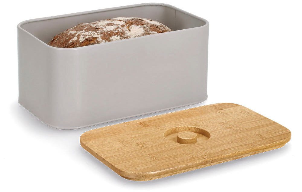 Zeller Present Brotkasten, Bambus, Metall, (1-tlg), besonderes Design