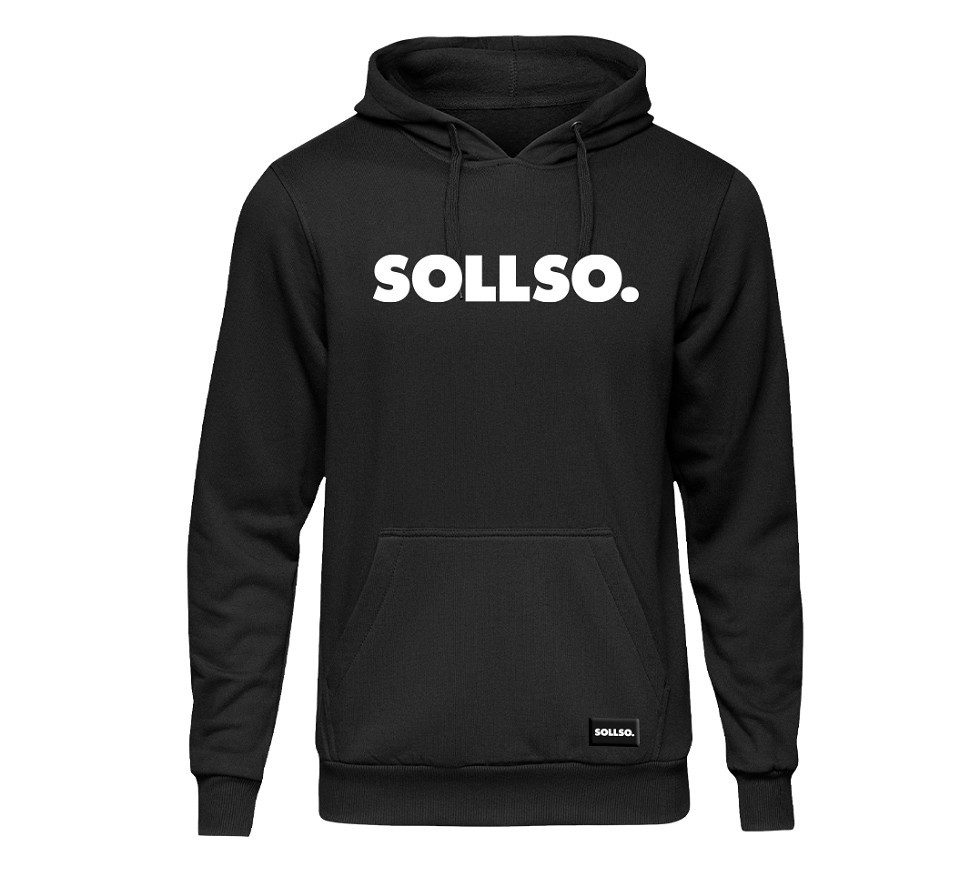 Sollso. Hoodie SOLLSO. Premium Hoodie "Pure Logo Big", schwarz Logoprint