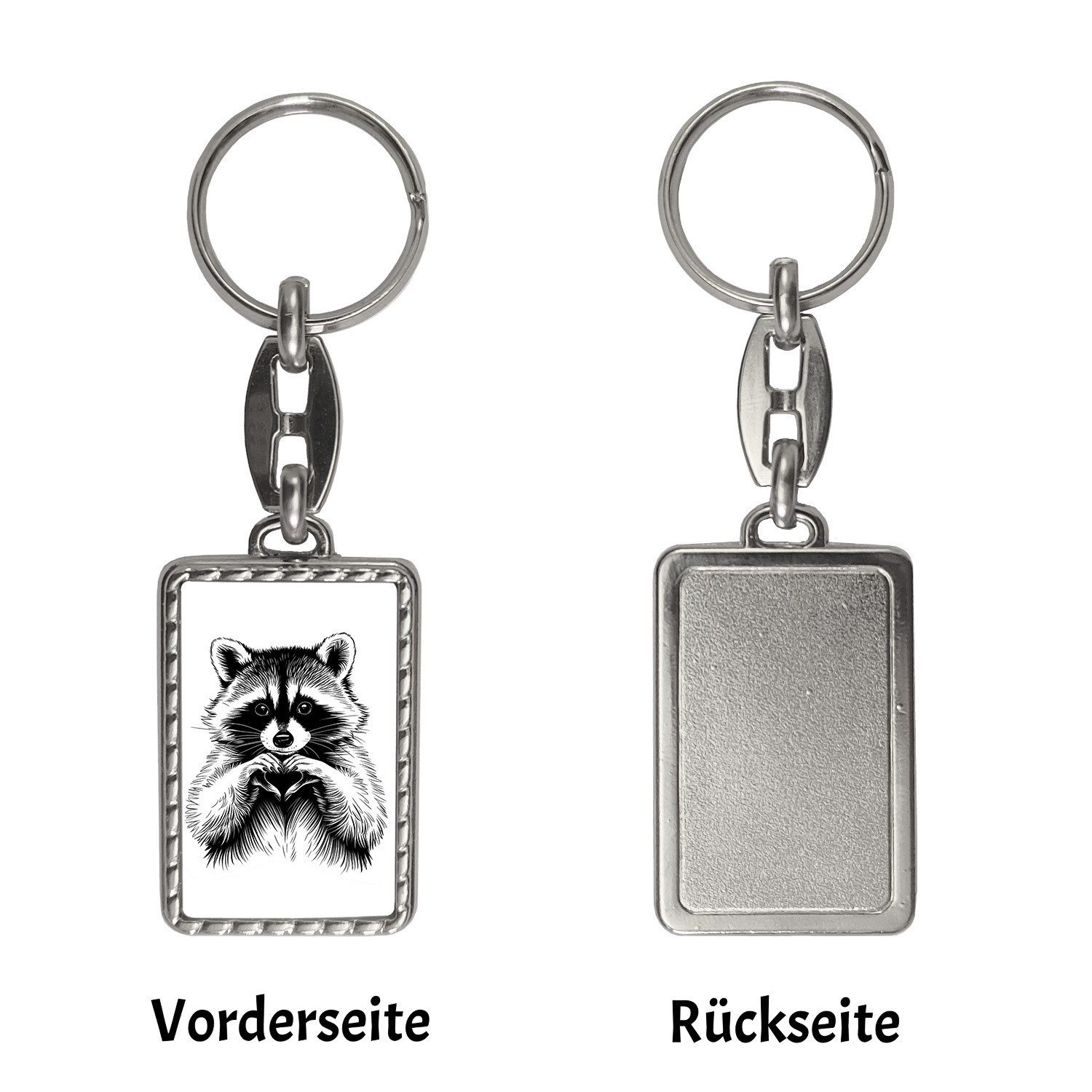 speecheese Schlüsselanhänger Waschbär zeigt Herz Schlüsselanhänger mit Bord günstig online kaufen