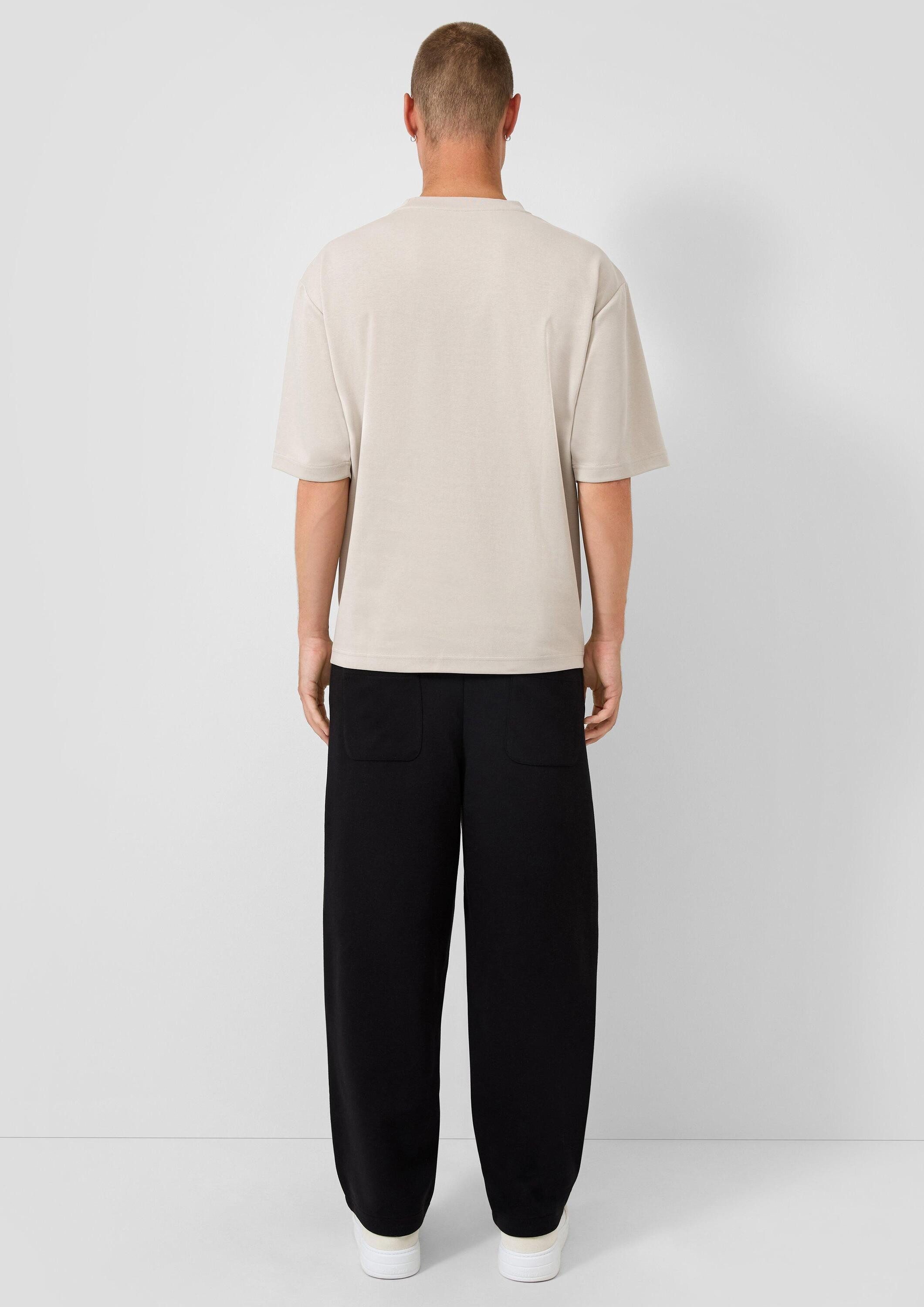 QS Kurzarmshirt T-Shirt Loose Fit T-Shirt mit Logostickerei