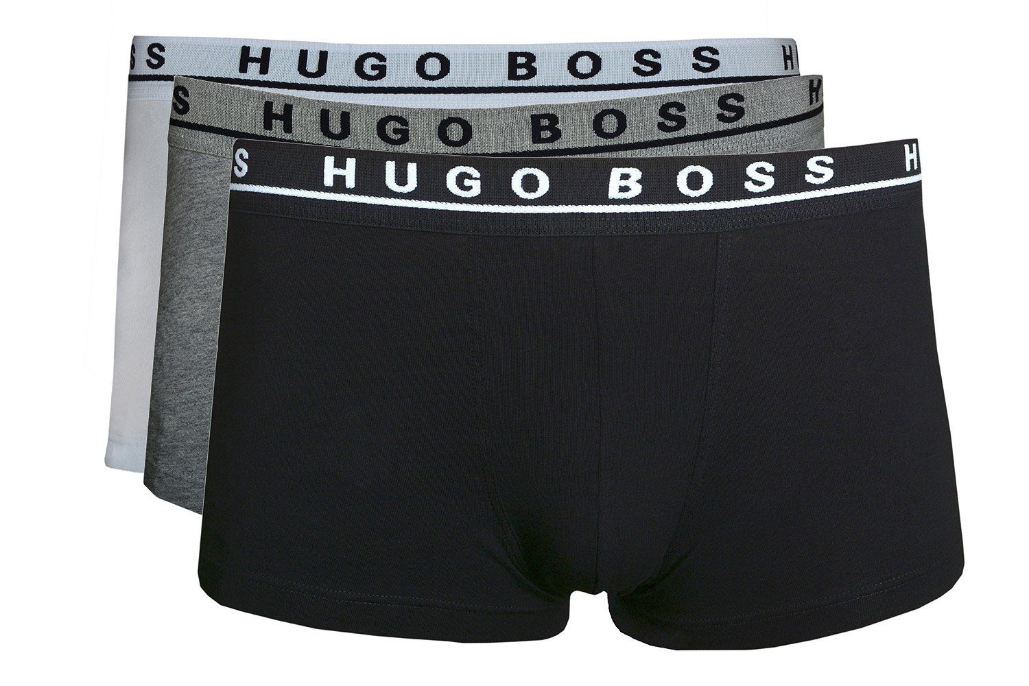 BOSS Herren Power Boxer Trunks 3er Pack – Baumwoll-Boxershorts Mit Stretch, Schwarz, Größe M