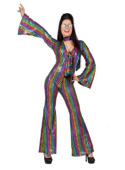 Metamorph Kostüm Psychedelischer Disco Catsuit, Dieser 70er Disco Dress macht schon beim Anblick high!