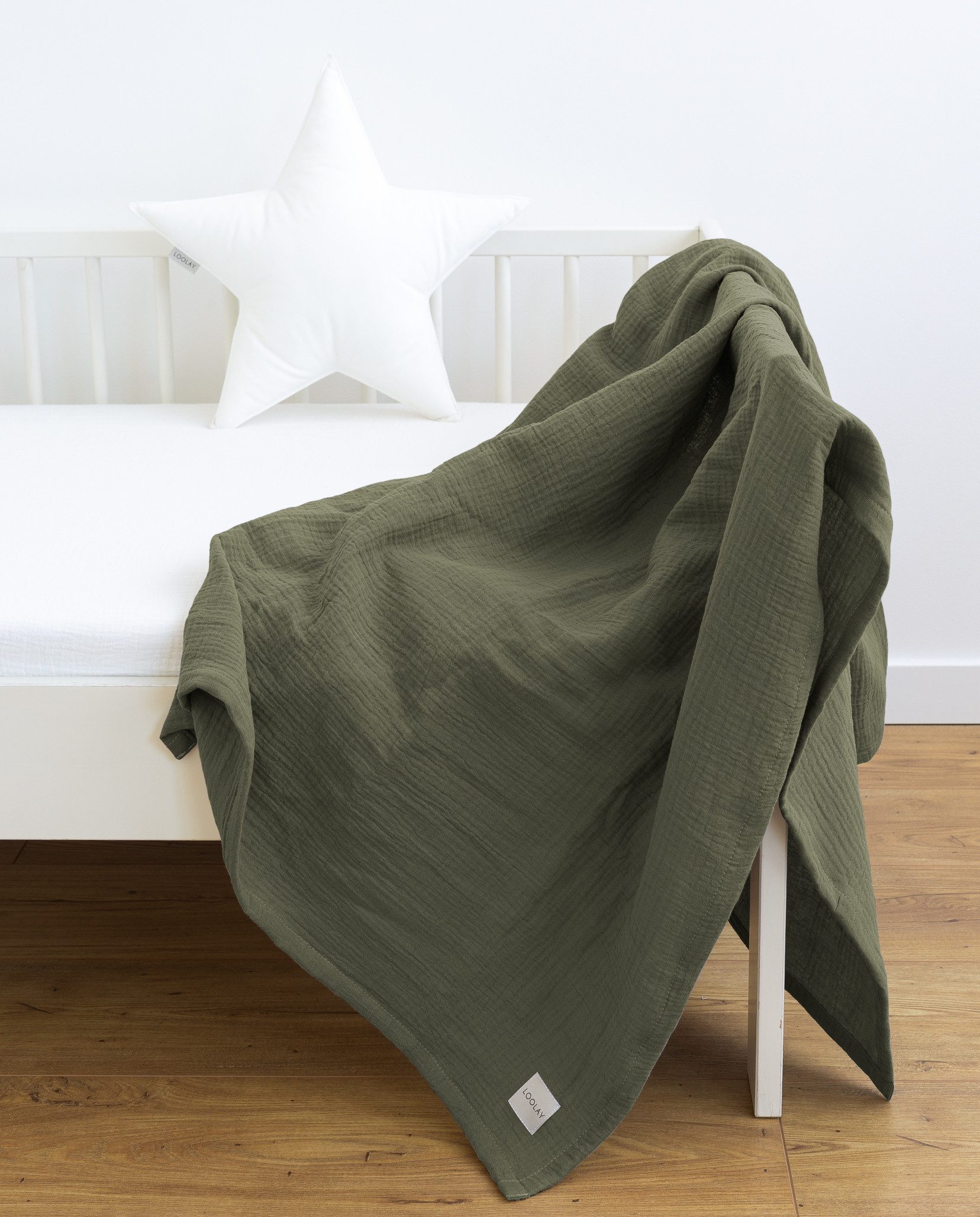 Babydecke Baumwolle MUSSELIN Decke Tuch Sommerdecke 95x95 120x120 150x200 cm, Loolay, Babytragetuch, Strandtuch, Kuscheldecke schützt und spendet Wärme