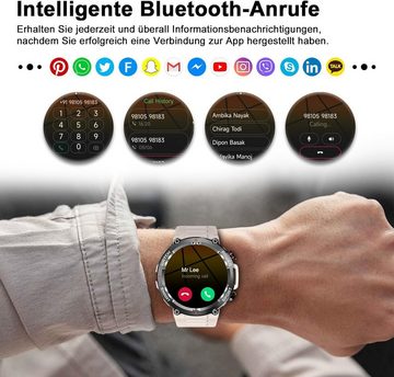 blackview (Anrufe tätigen/empfangen) Herren's Smartwatch (1,39 Zoll, Android/iOS), mit Herzfrequenz SpO2 Schrittzähler Schlafmonitor, 100 Sportmodi