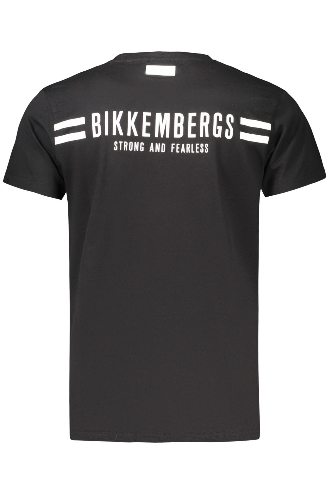 Bikkembergs T-Shirt Herren Kurzarm-T-Shirt Schwarz mit Streifen und