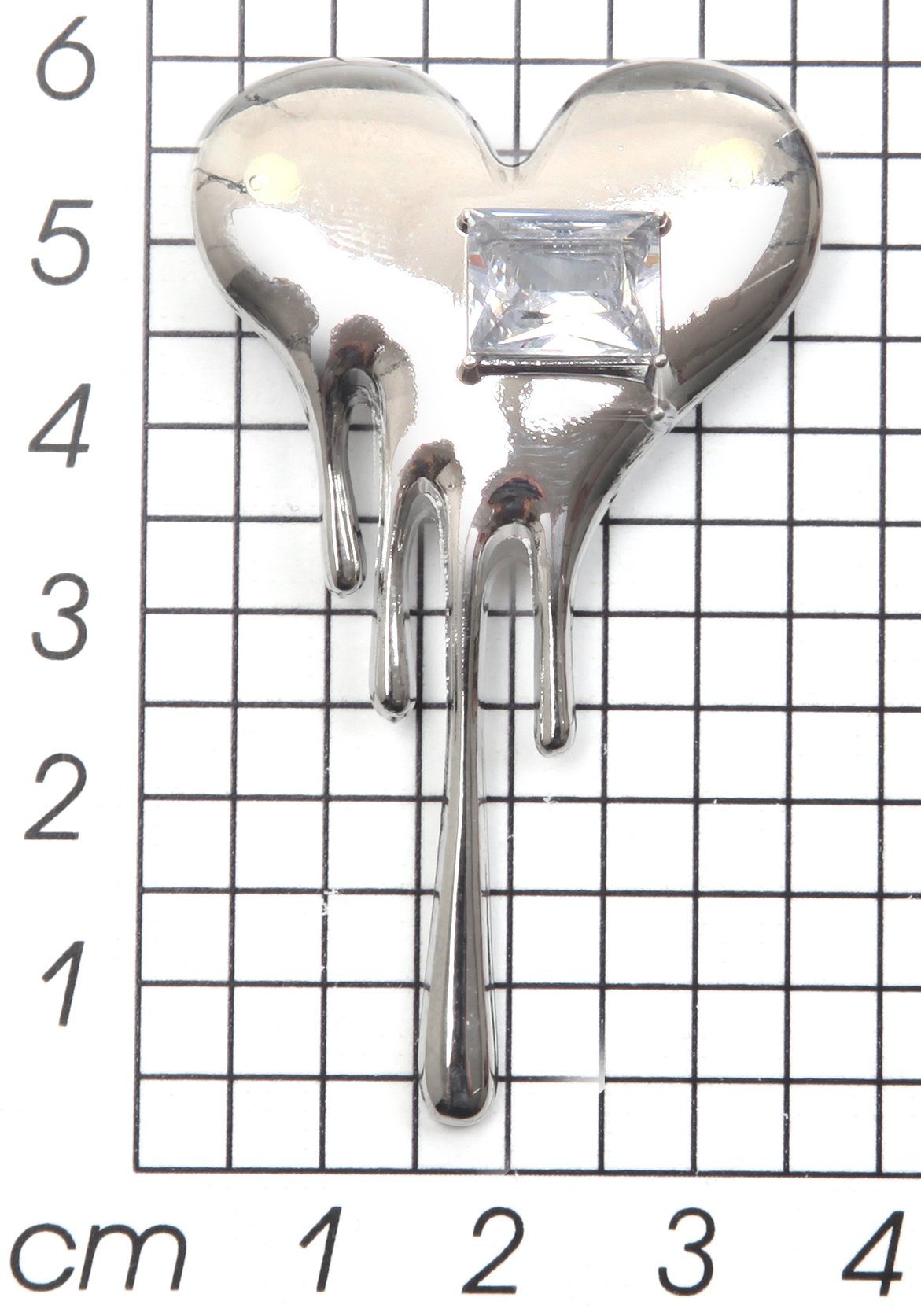 Firetti Brosche Schmuck Geschenk Ansteckschmuck Herz mit großem Stein glitzernd, mit Glasstein