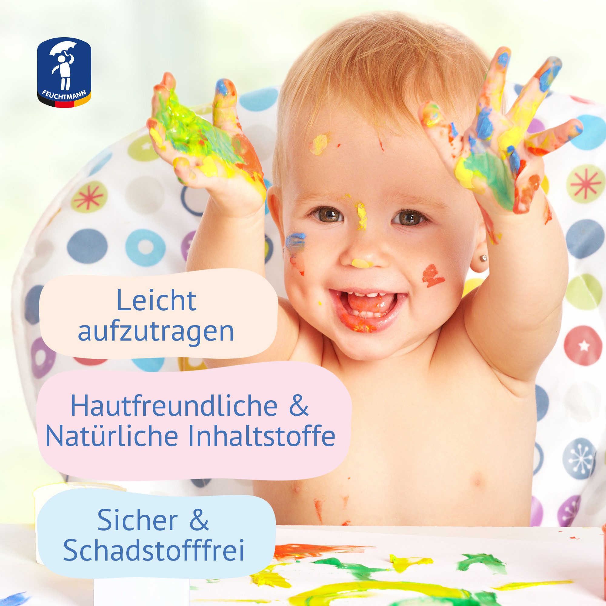 Feuchtmann Fingerfarbe MEINE LIEBLINGSFARBE Pastell Edition, sichere Naturfarbe auf Wasserbasis