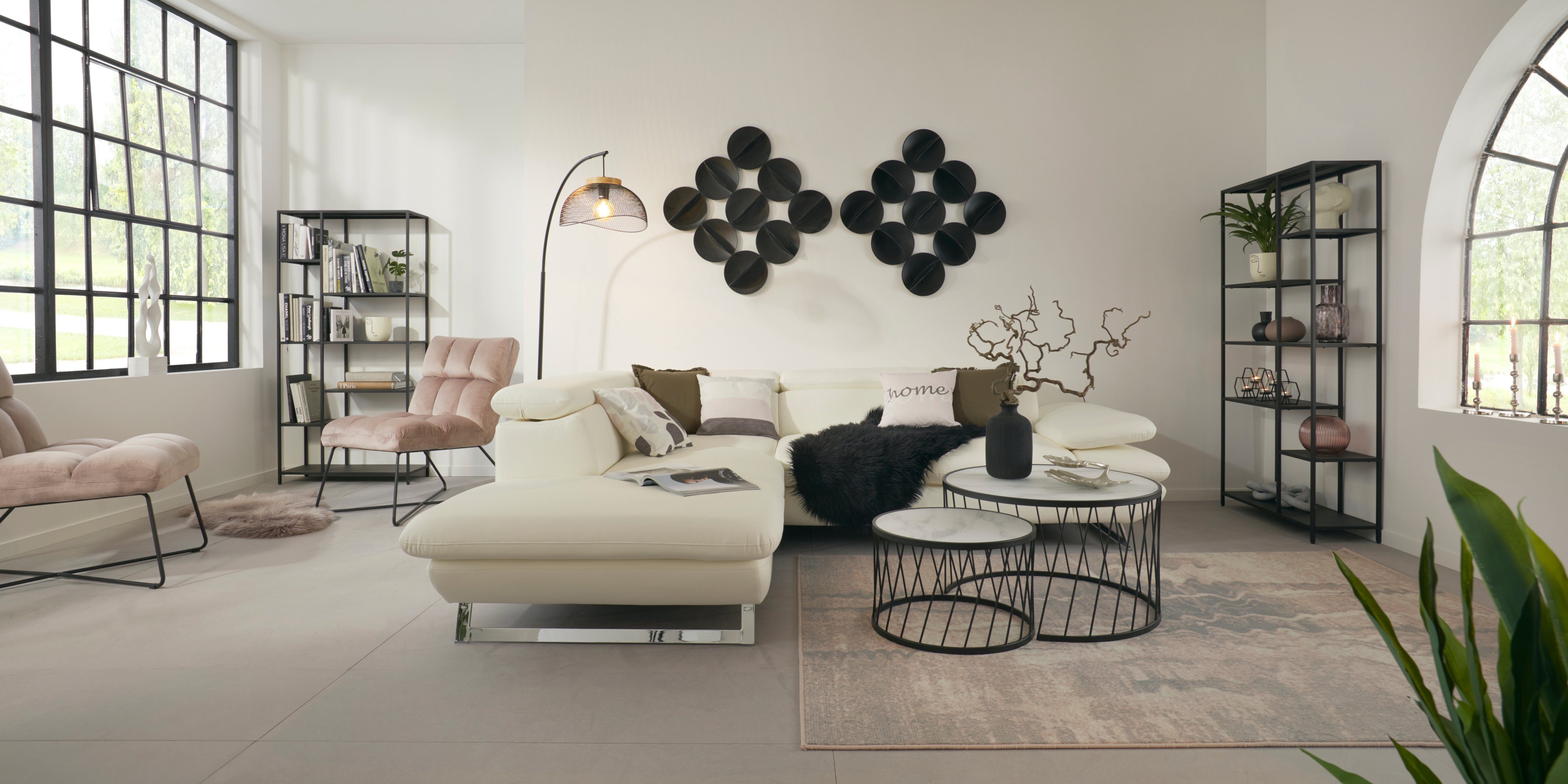 LeGer Home by Lena Gercke schwarz bestehend Wanddeko, 9 Wohnzimmer Elementen, aus Kreise, Wanddekoobjekt Metall, aus