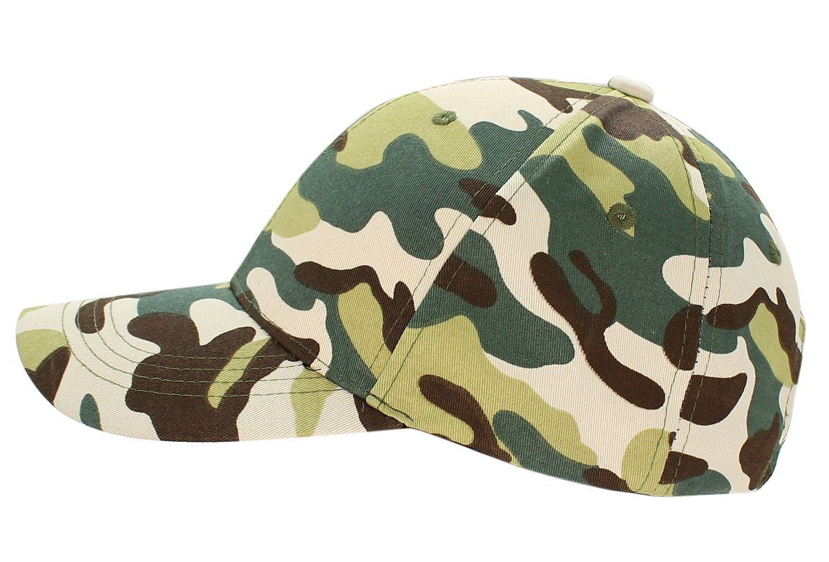 Damen Baseball Basecap mit dy_mode Kappe Herren Camouflage K105-V1-ArmyHell Army Belüftungslöcher Cap Schirmmütze Muster