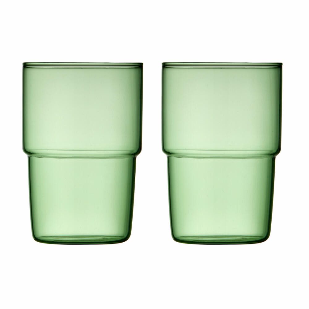 LYNGBY-GLAS Becher Torino 2er Set, Grün, 400 ml, 2-tlg., Glas