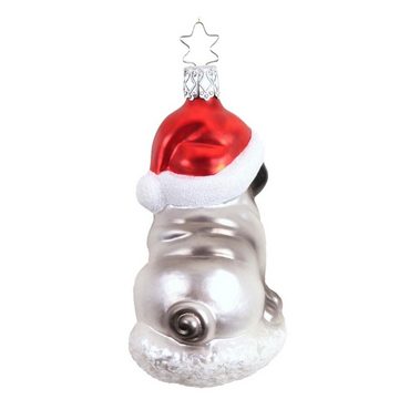 INGE-GLAS® Christbaumschmuck INGE-GLAS® Weihnachts-Hänger Mops mit Nikolausmütze (1-tlg)