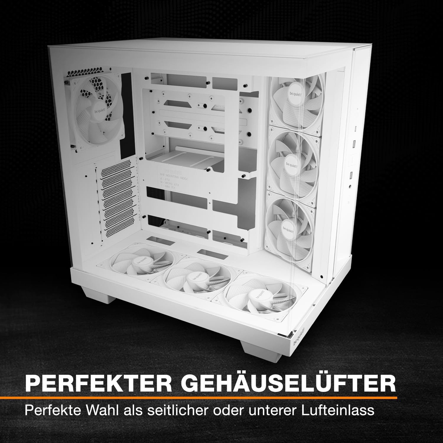 BeQuiet Computer-Kühler BL136, White PWM Lüfter mit invertierten Flügeln, Triple Pack