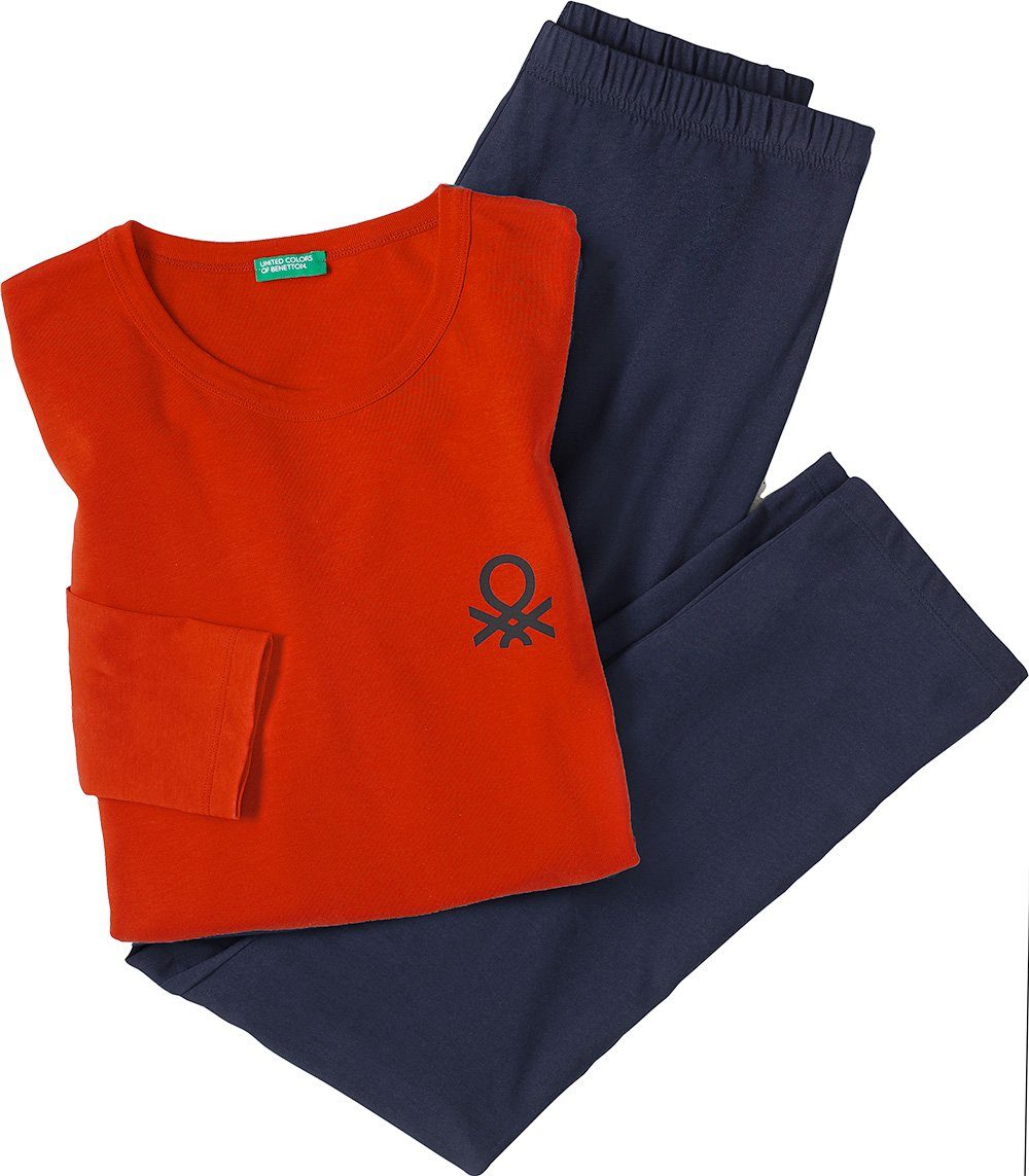 United Colors of Benetton Pyjama (Set, 2 tlg) aus reinem Baumwoll-Jersey rot