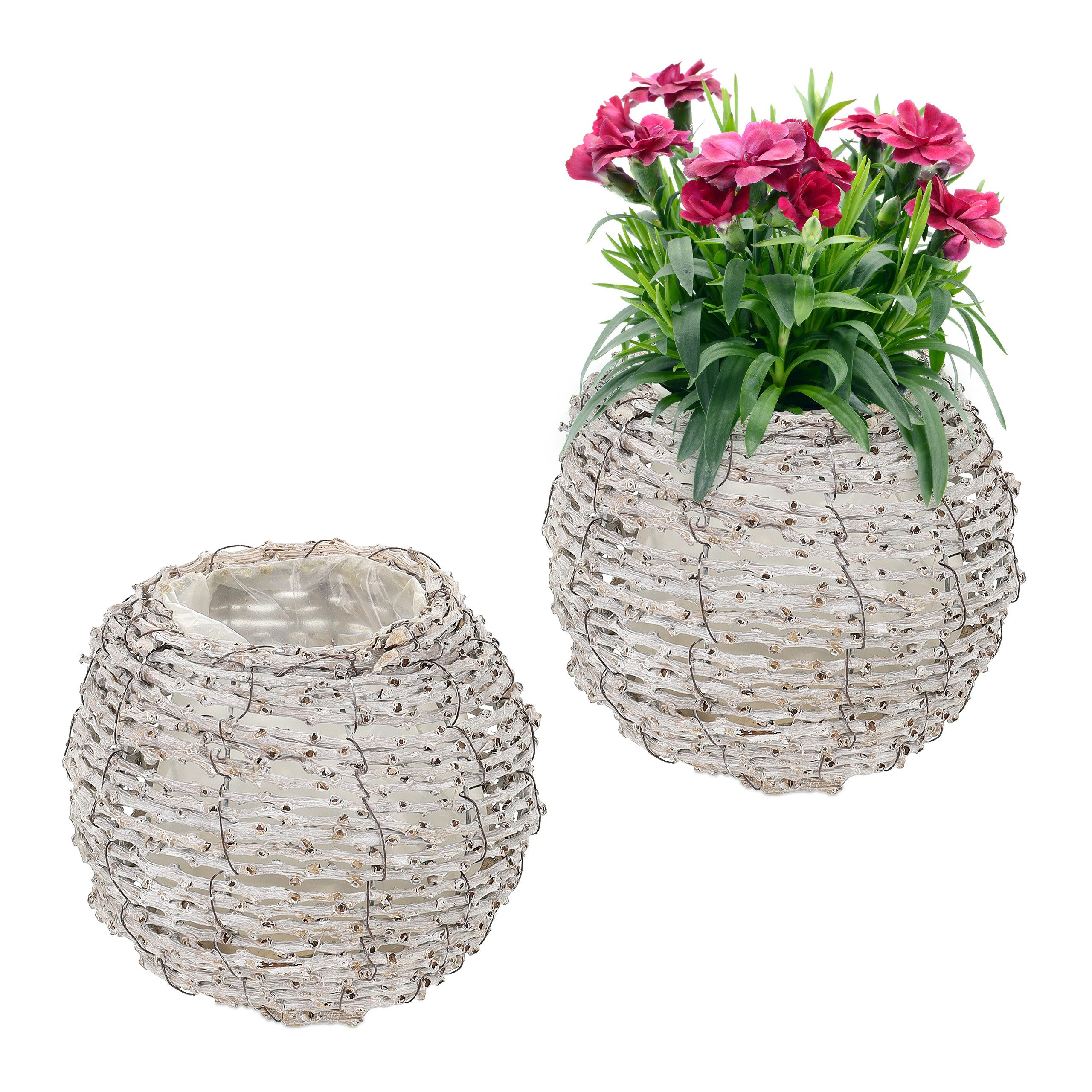 relaxdays Blumentopf Runder Blumentopf im 2er günstig online kaufen