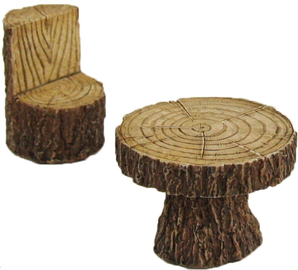 Minigarten cm mit Stuhl, 5,5 dekoprojekt Holzoptik Tisch Dekofigur
