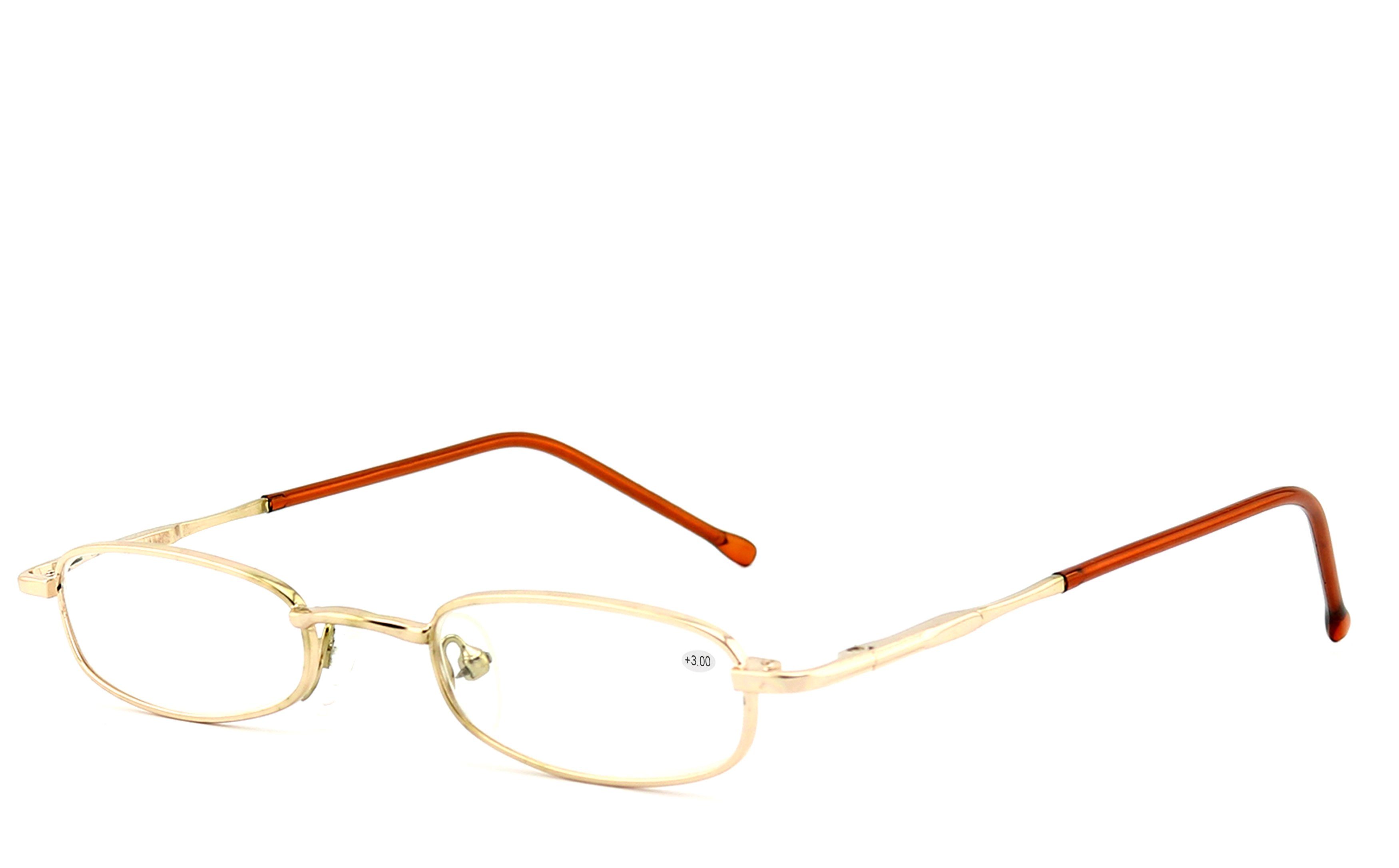 EYESTUFF Lesebrille Lesebrille gold, Brillenbügel mit hochwertigen Flex-Scharnieren