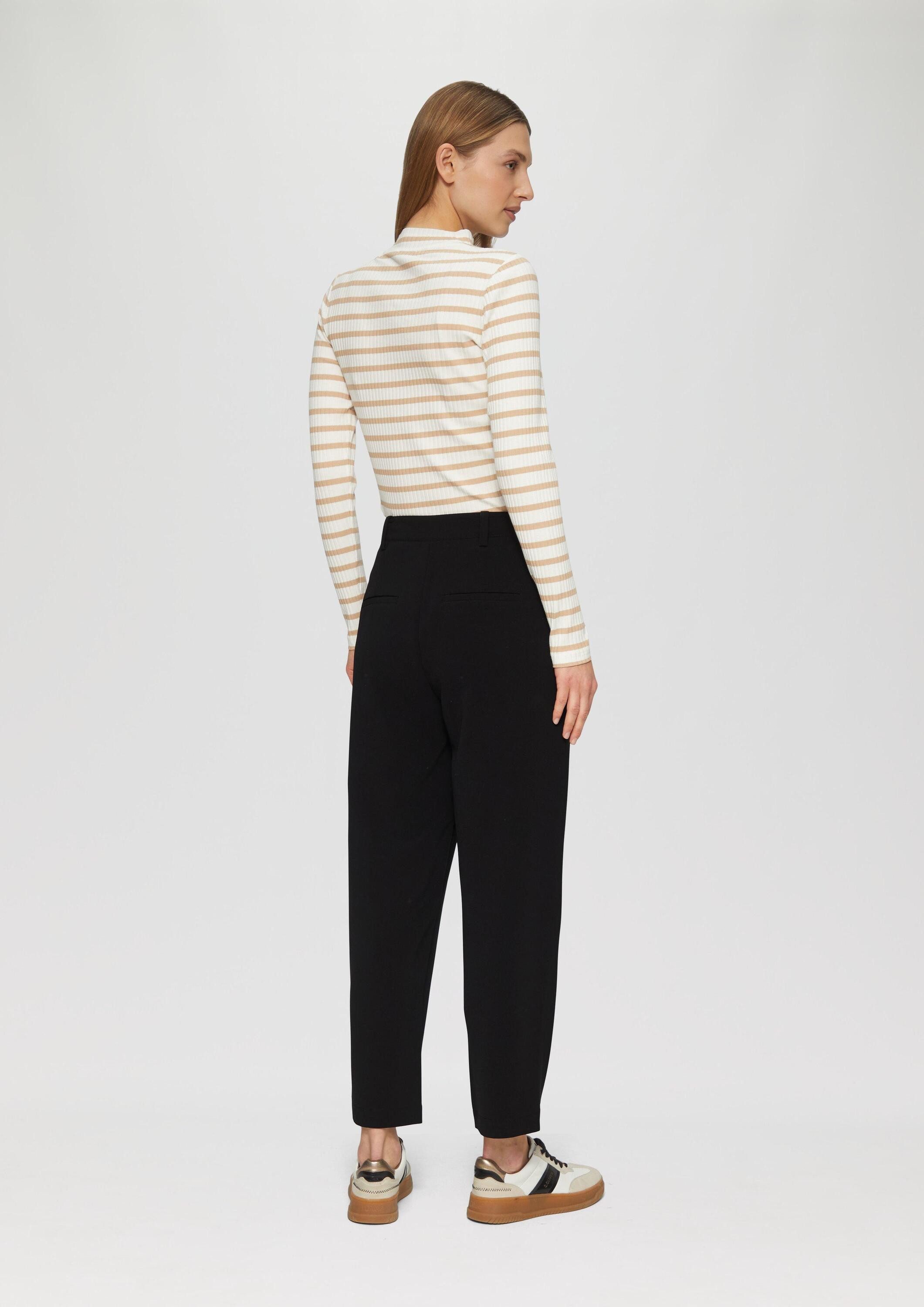 s.Oliver 7/8-Hose Hose Cropped Hose mit Barrel Leg und Saum-Detail