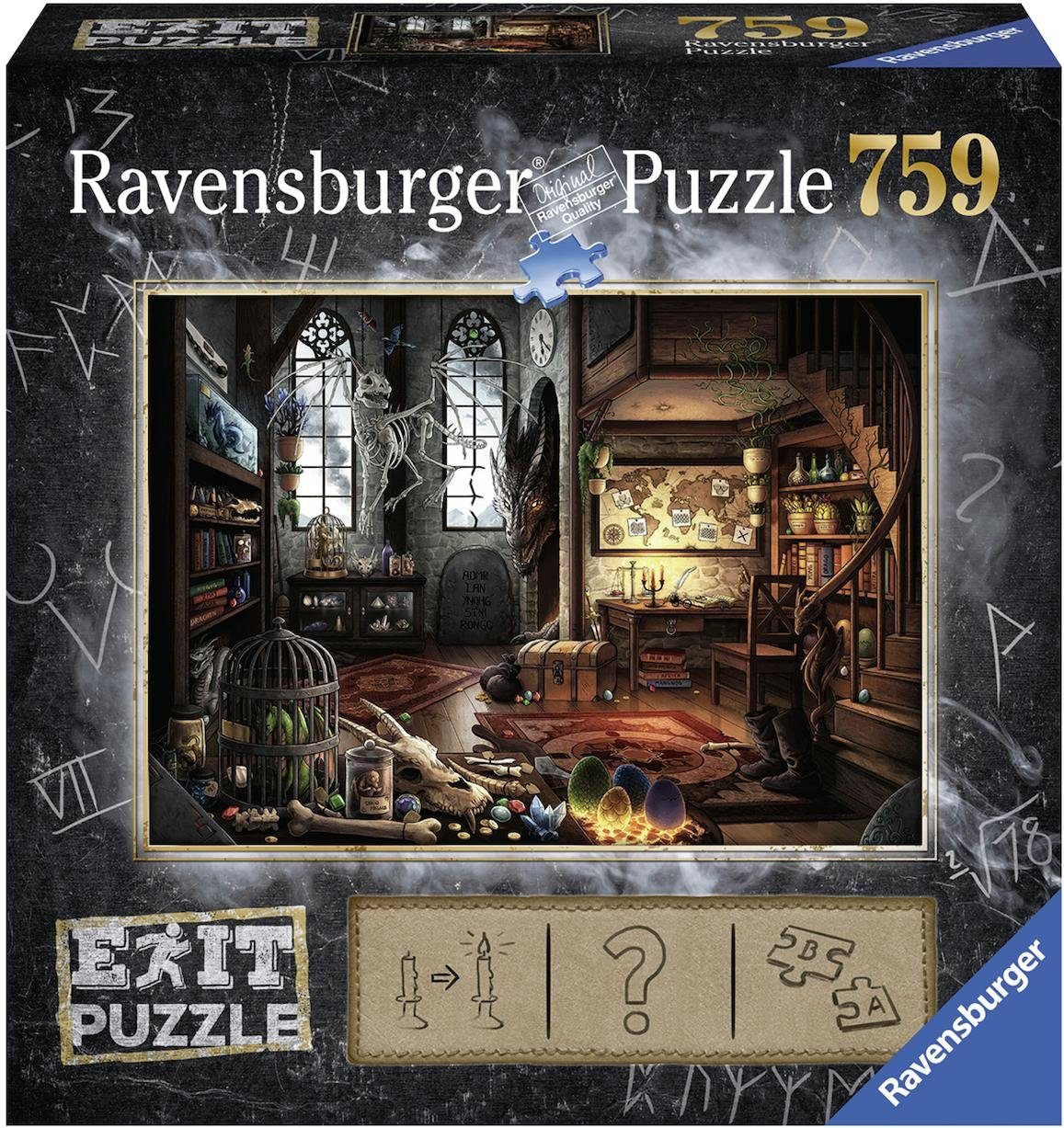 Ravensburger Puzzle Puzzle EXIT, 5: Im Drachenlabor, 759 Puzzleteile, Made in Germany