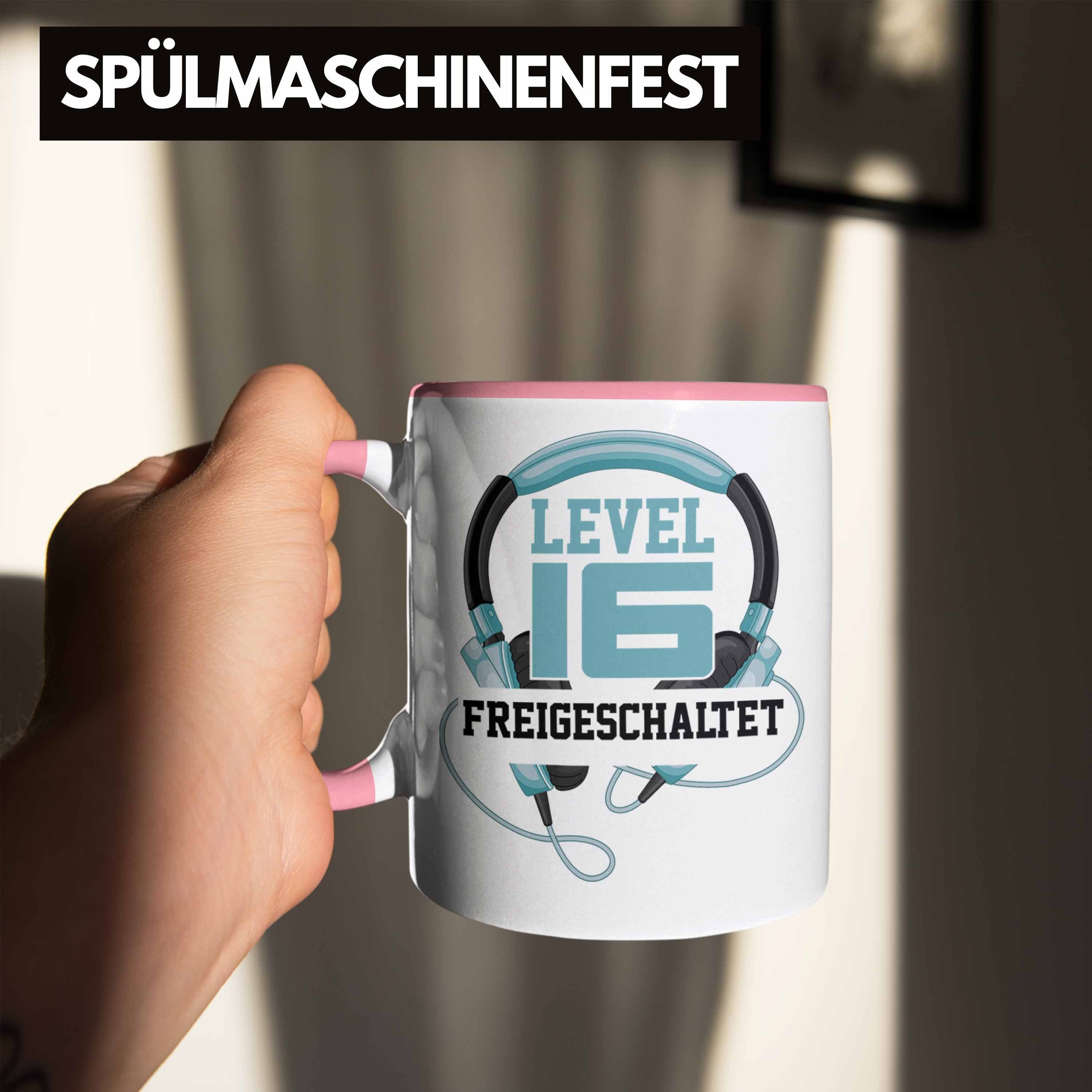 Tasse Gamer Lustig 16. Zocker Sohn Geschenk Geschenkidee Rosa Sprüche Jungen Trendation Tasse 16er Geburtstag Jungs 16 - Trendation