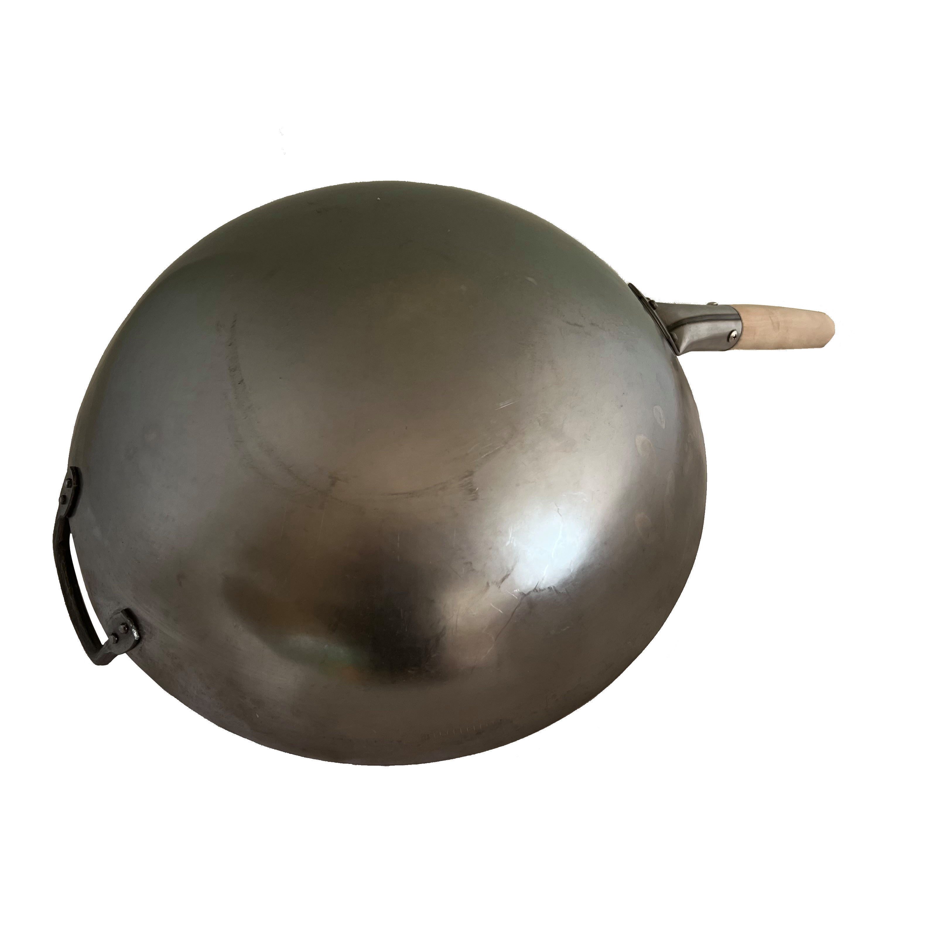 AAF Nommel Wok Wok Pfanne Handgehämmert Carbon Stahl runder Boden, Karbon-Stahl, Handgehämmert, Natürliche Antihaftbeschicchtung Einbrennen, Patina