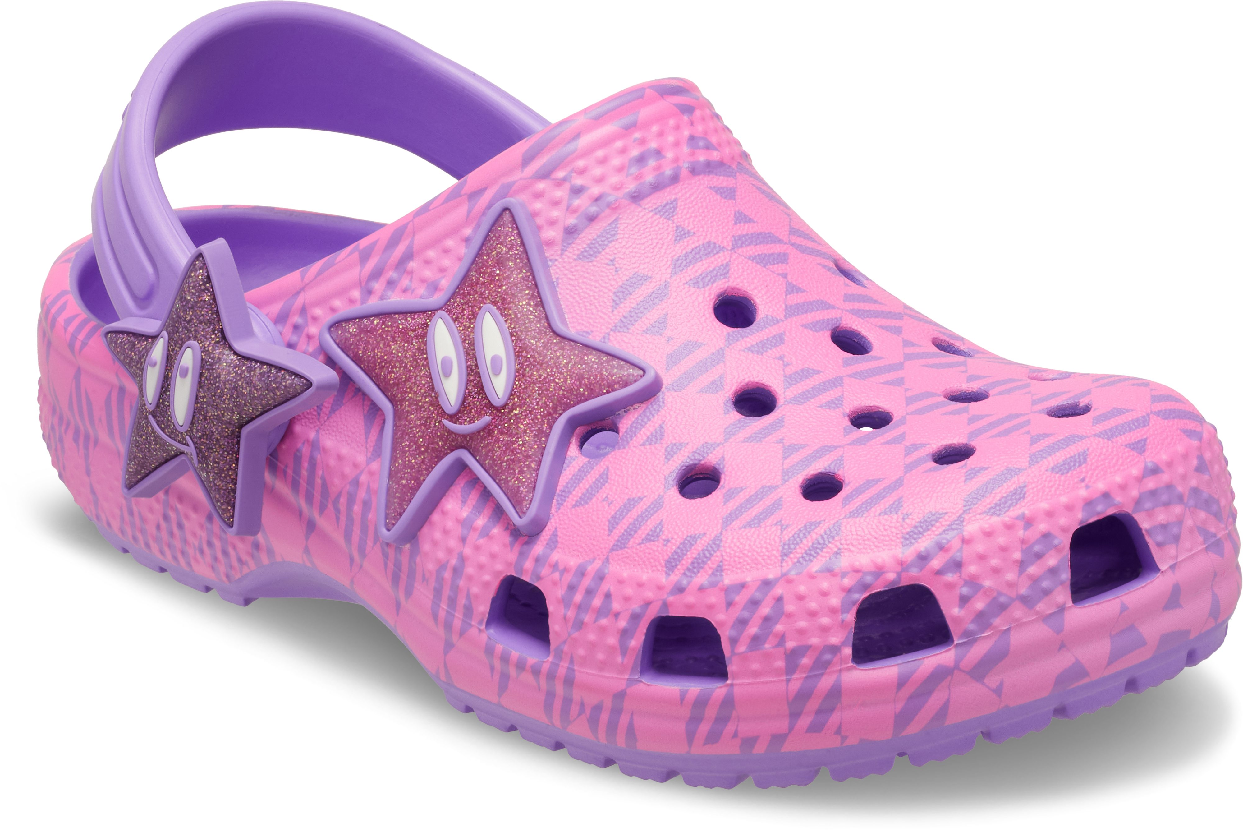 Crocs Classic Plaid and Stars Clog T Clog Schlupfschuh, Hausschuh mit schwenkbarem Fersenriemen