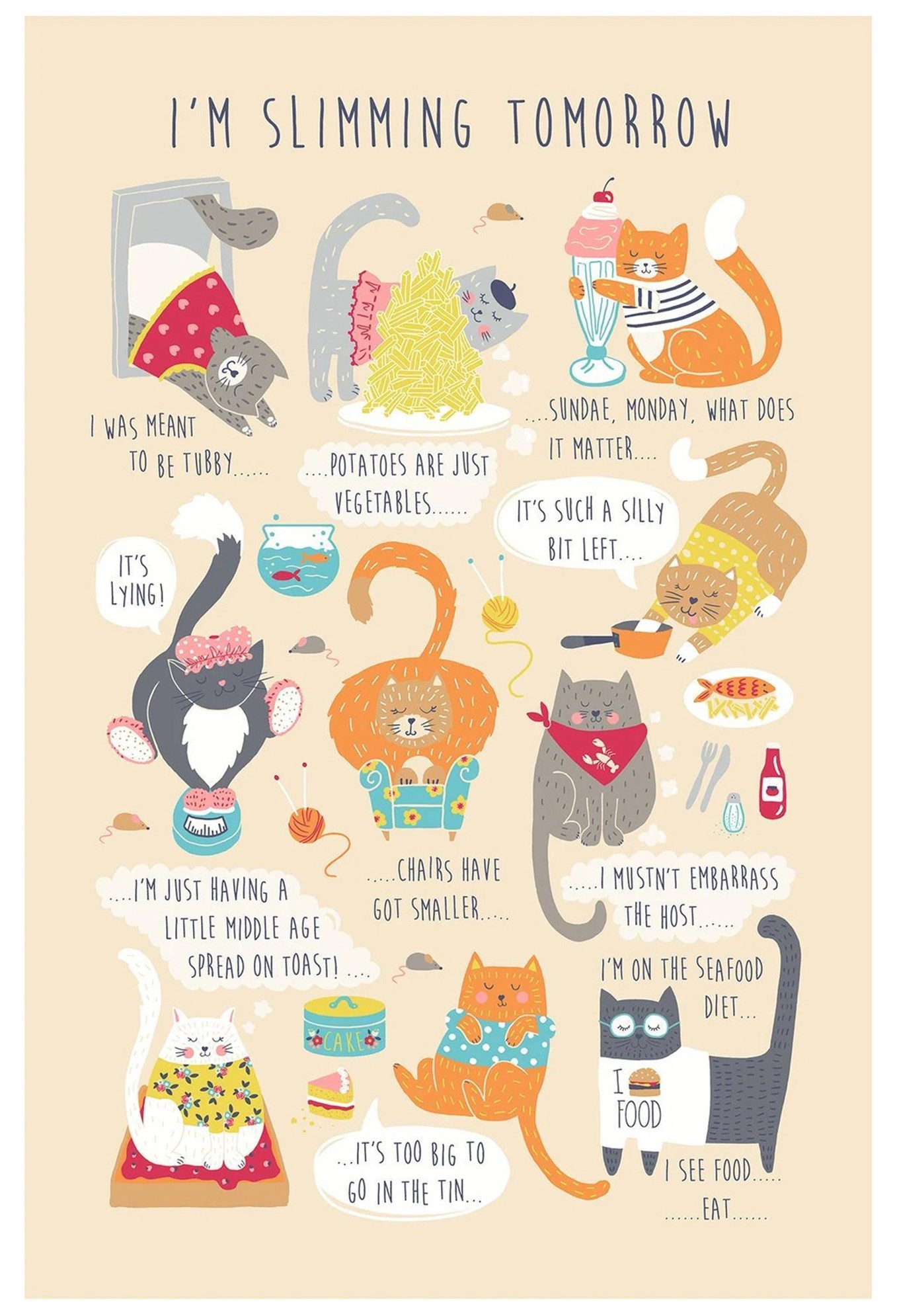 Ulster Weavers Geschirrtuch I'm Slimming Tomorrow, (Set, 1-tlg., 1-teilig), günstig online kaufen