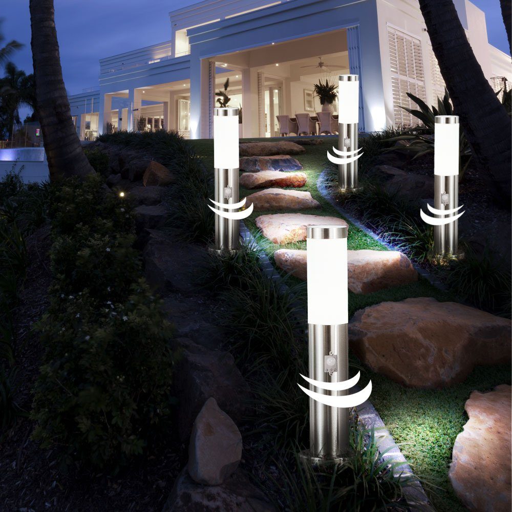 etc-shop LED Außen-Stehlampe, Leuchtmittel Leuchte Warmweiß, Wegeleuchte Außenleuchte Garten, Stehlampe Sockelleuchte IP44 inklusive
