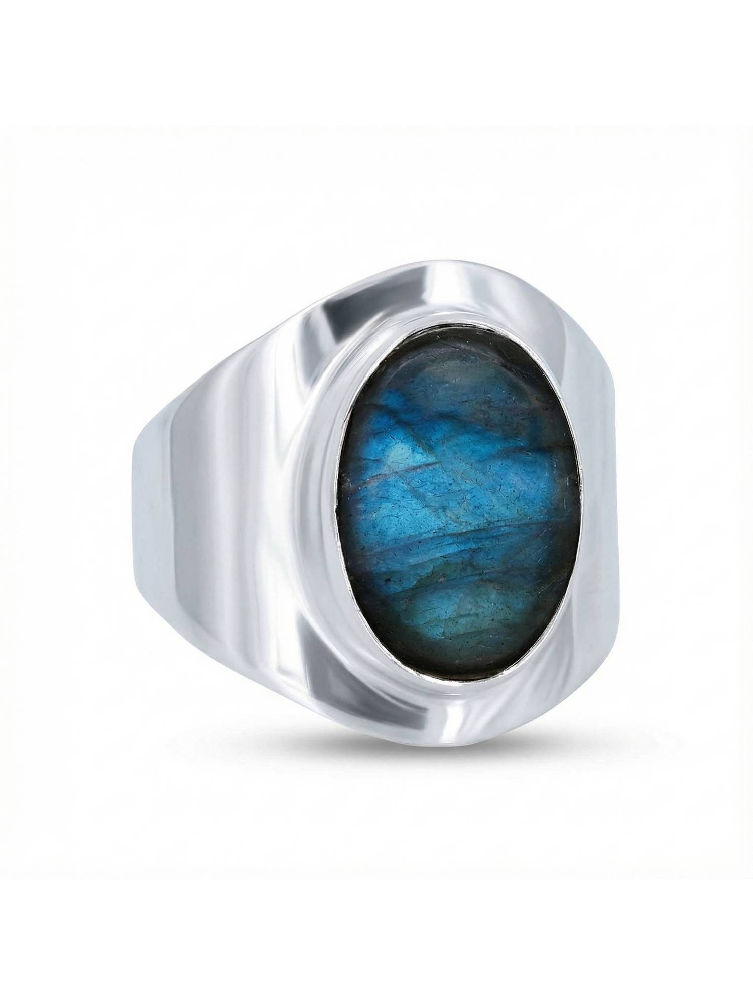 Silberring RAHMAT aus 925 Silber mit Labradorit