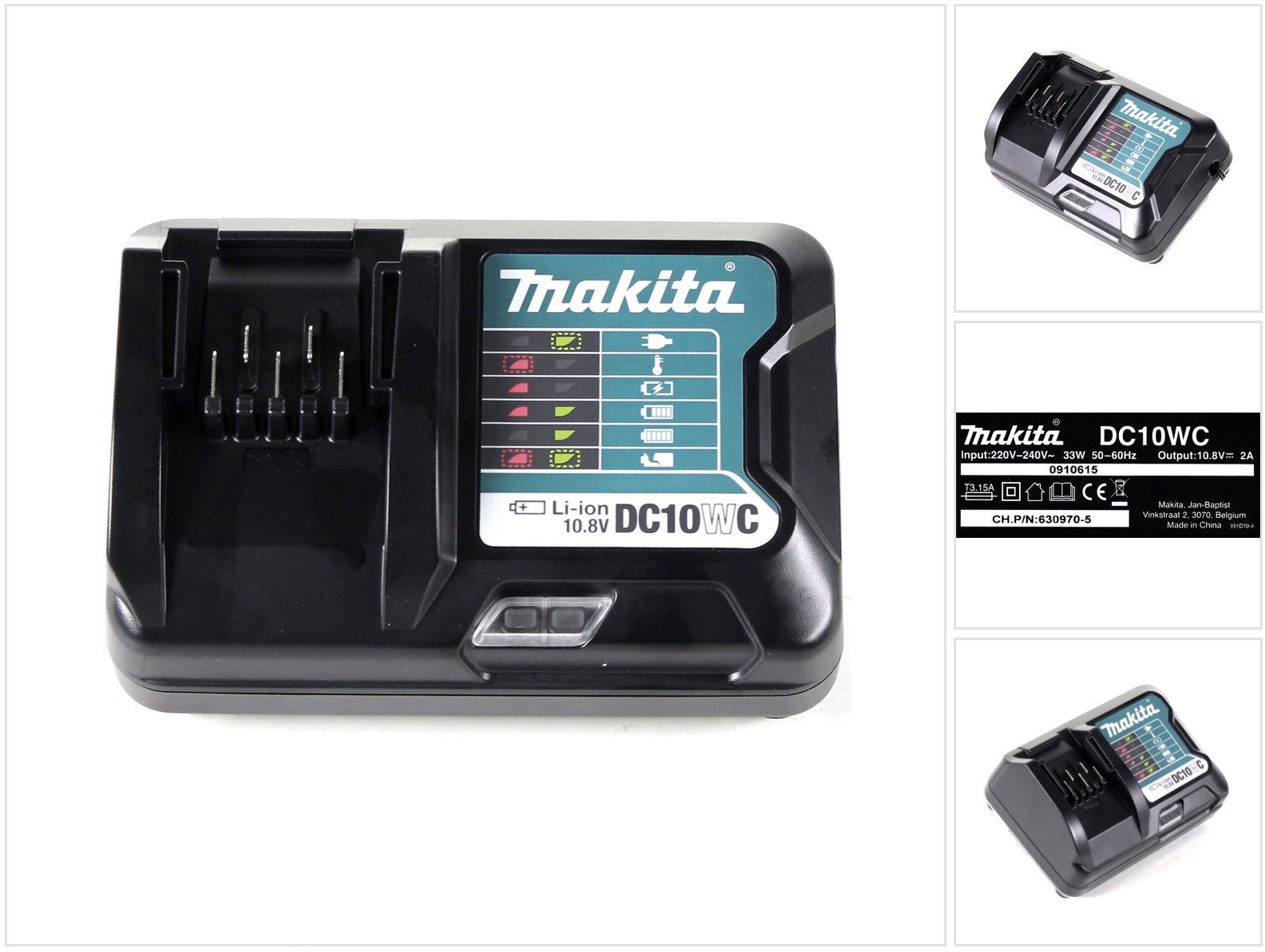 Makita DC 10 WC 10,8 V Ladegerät für Li-Ion Akkus (197334-1) Schnelllade-Gerät