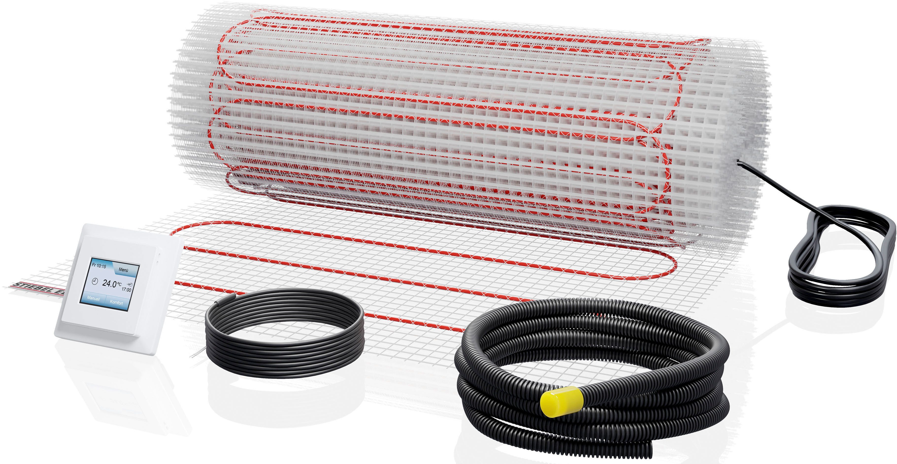 STIEBEL ELTRON Fußbodenheizung FTM 100/4 Set Plus, für große Flächen, Weichboden-Beläge wie Teppich, Vinyl, Kork