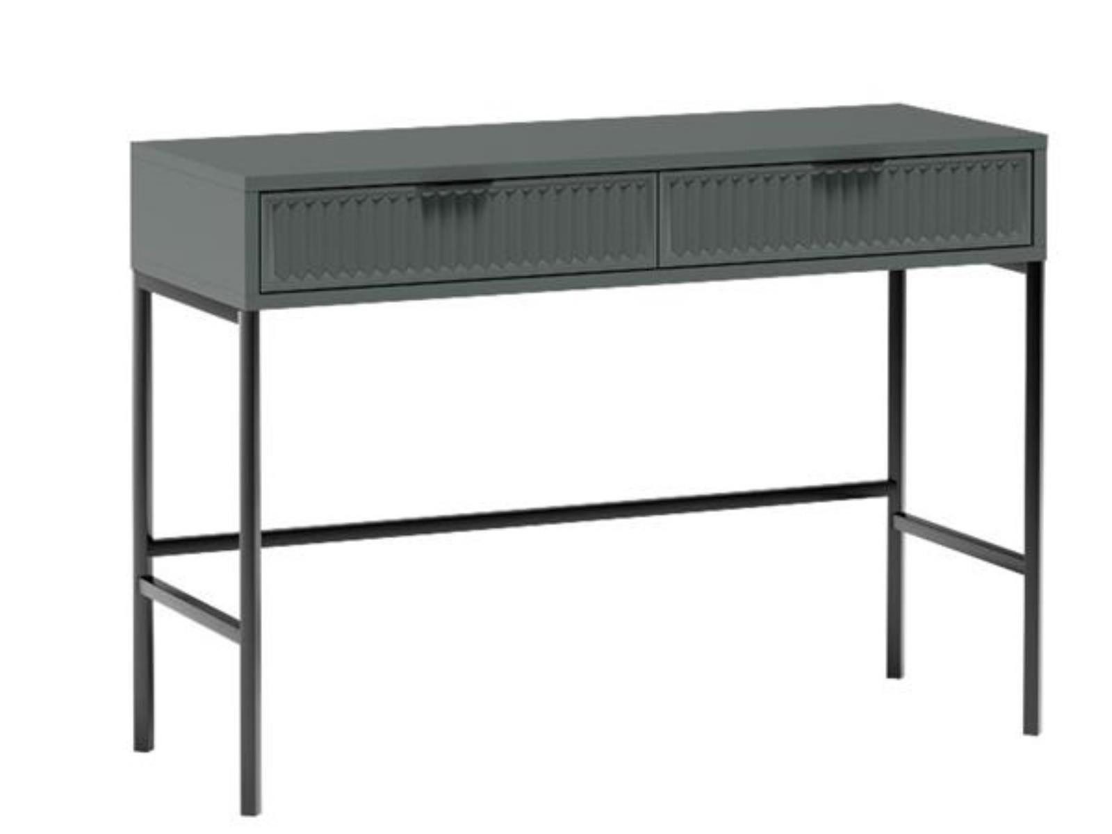 Compleo Schminktisch mit zwei Schubladen VIVAS, Schreibtisch mit Dekorative Lamellen, Breite 110 cm