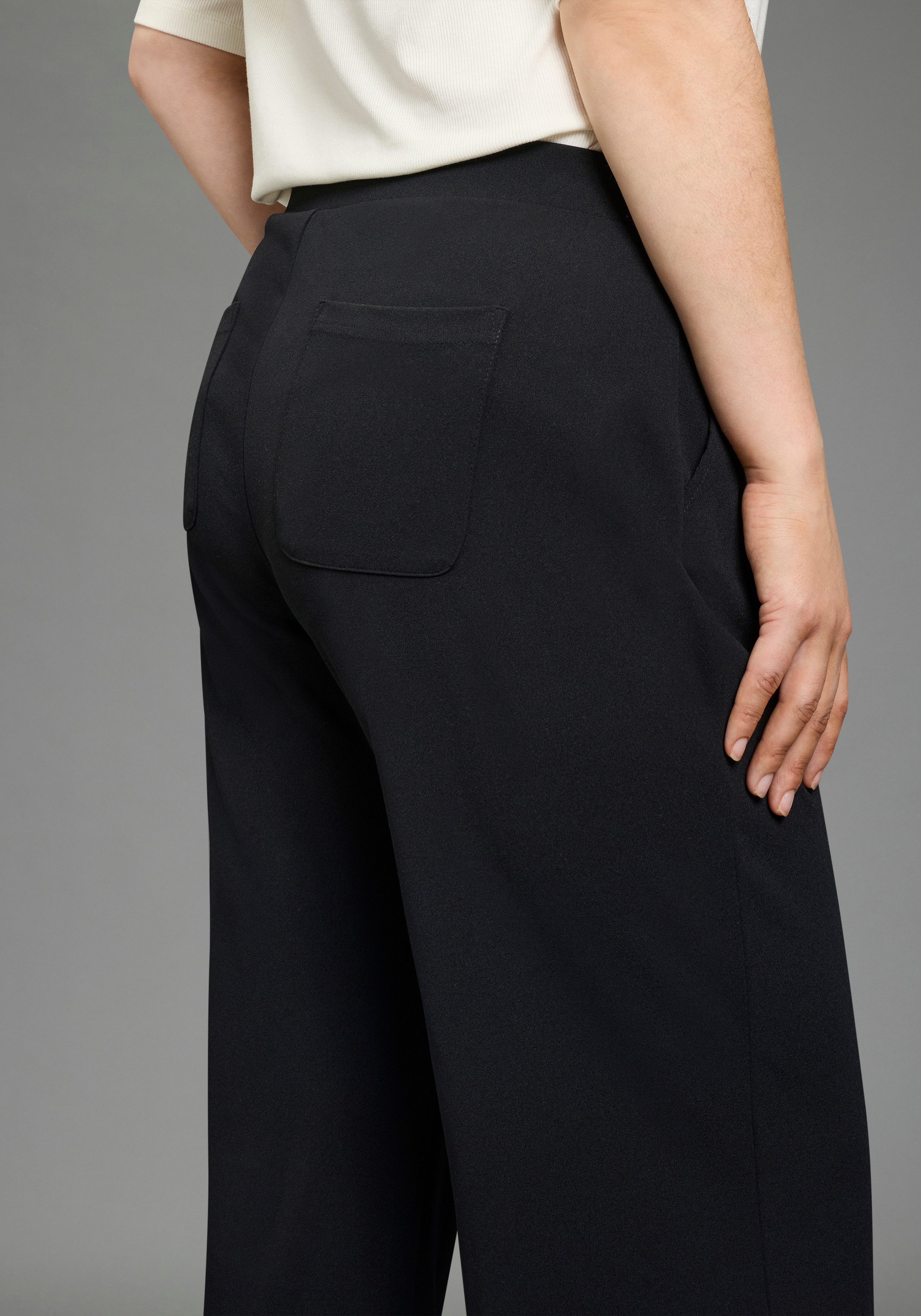 Laura Scott CURVE Schlupfhose unifarbenes Design, für Business- und Casualmode