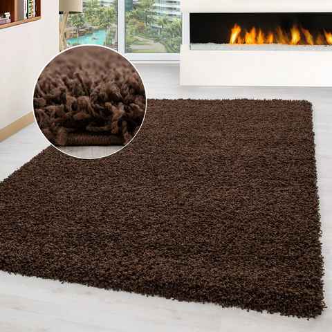 Hochflor-Teppich Teppich Shaggy Hochflorteppich Wohnzimmer Schlafzimmer Langflor, Miovani, Rechteckig, Höhe: 30 mm