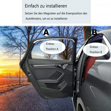 GelldG Autosonnenschutz Sonnenschutz fürs Auto Vorhang, Sonnenschutz Magnetisch für UV-Schutz